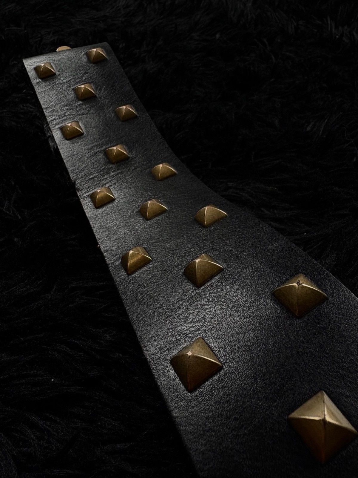 Allsaints Allsaints Avantgarde Archive Double Pyramids Leather Belt Size ONE SIZE - 9 Thumbnail