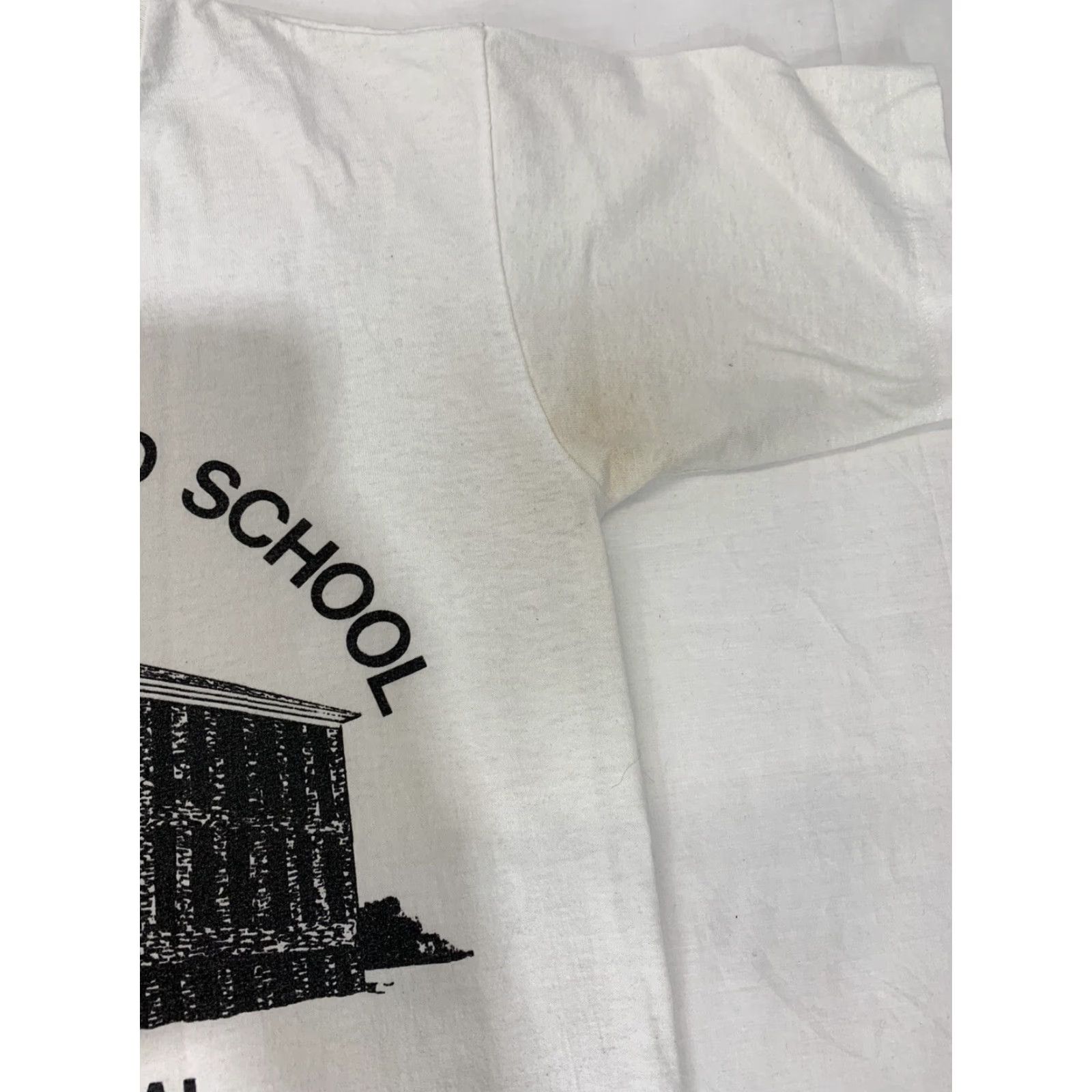 Hanes VINTAGE Hanes T-Shirt I Came From The Old School 50/50 Crew Neck Short Sleeve White S Unisex 1990s Graphic Tee Size US S / EU 44-46 / 1 - 3 Thumbnail