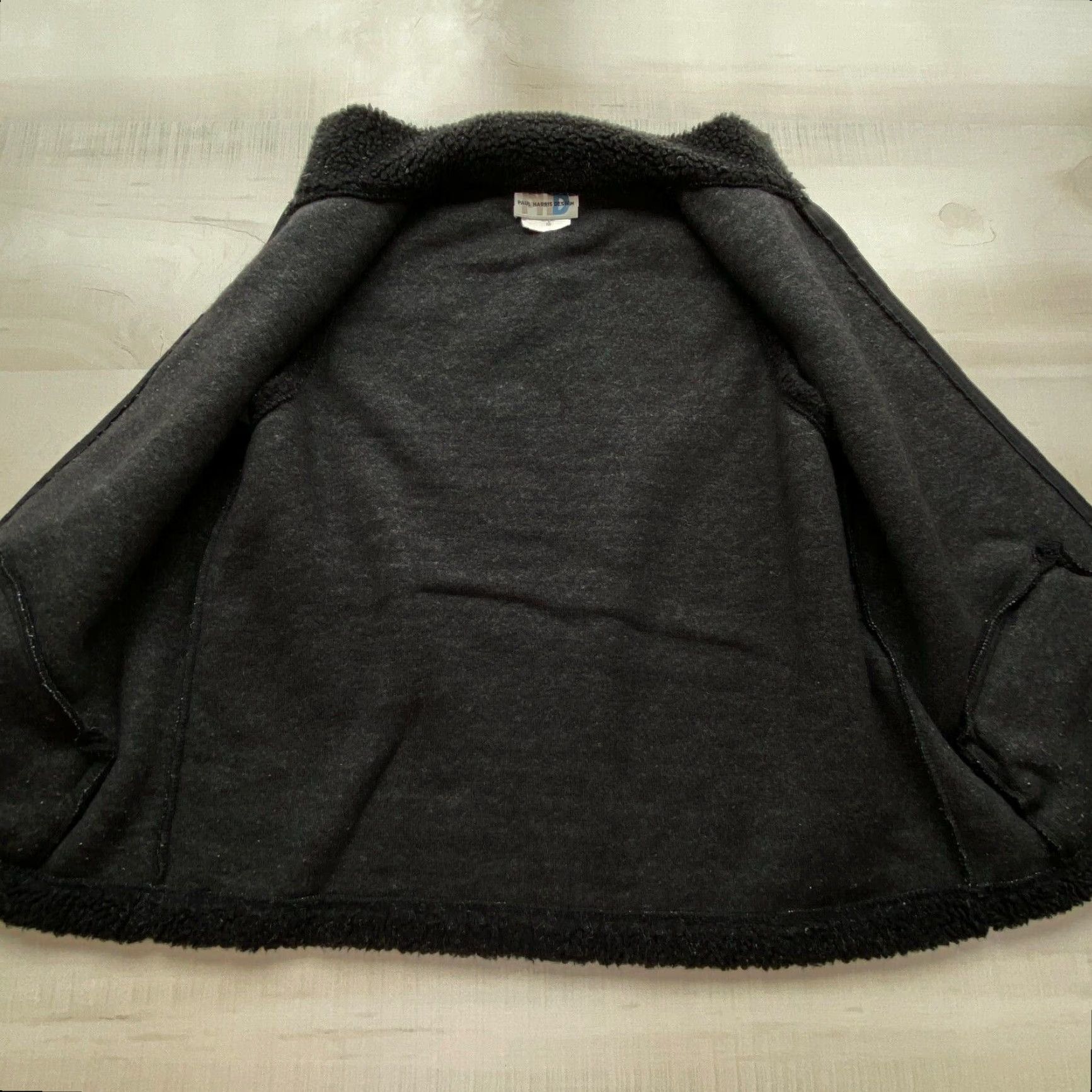 Vintage Paul Harris Design Women's Black Faux Sherpa Vest Medium Zip Up Pockets Size M / US 6-8 / IT 42-44 - 3 Thumbnail