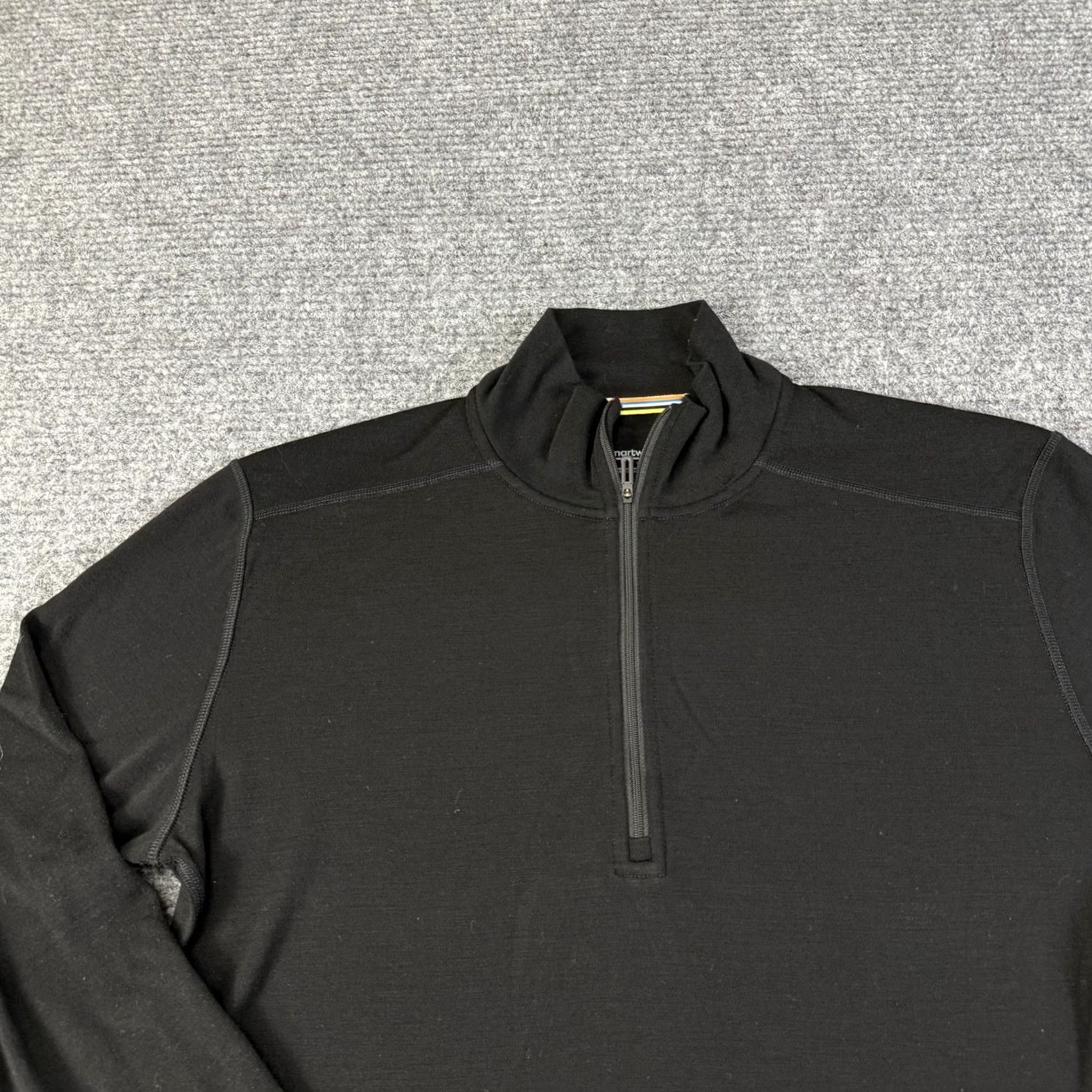Smartwool Smartwool Black Mens Large Pullover 1/4 Zip Merino Wool Base Layer Size US L / EU 52-54 / 3 - 3 Thumbnail