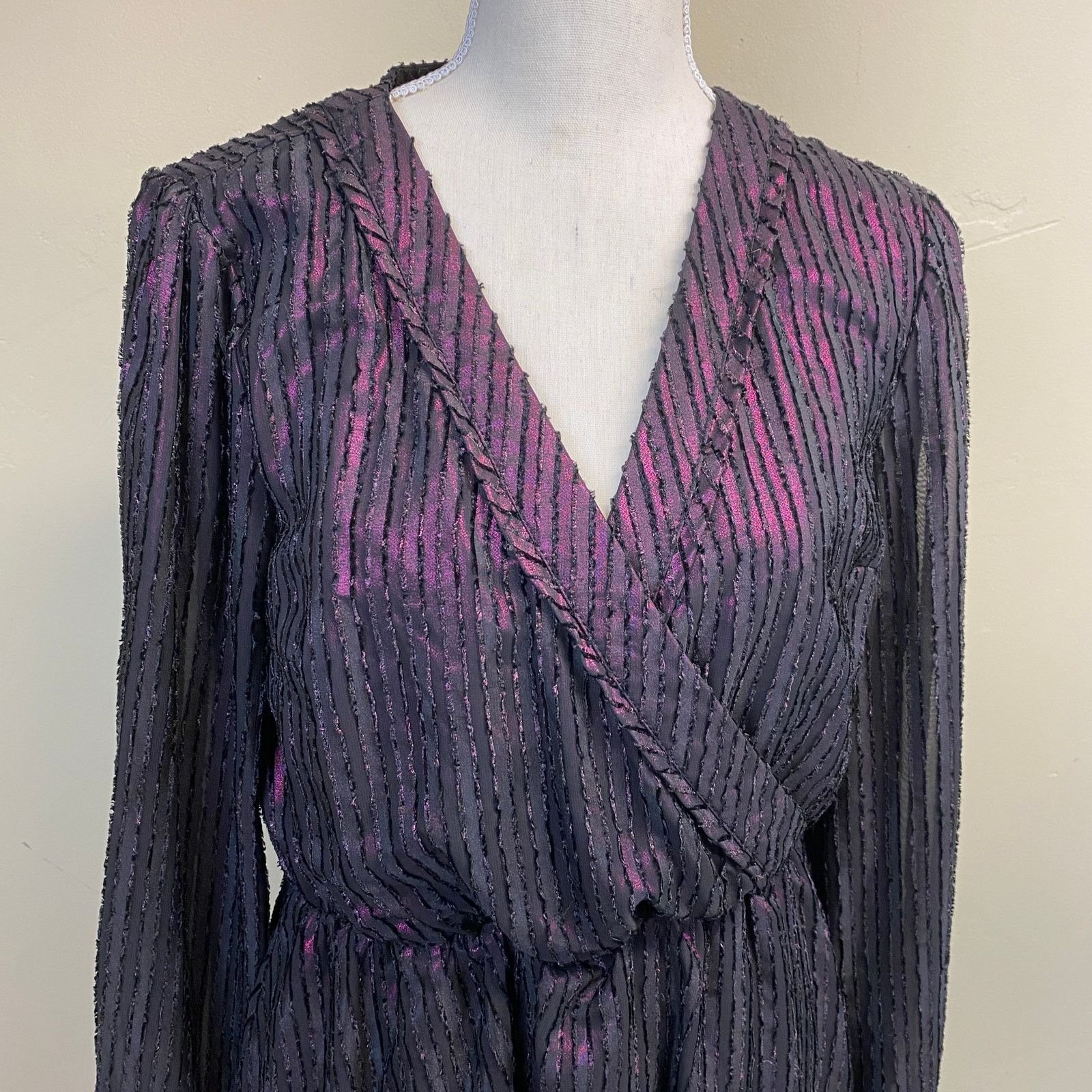 Other Modcloth Time To Shine Metallic Purple Fit And Flare Dress L Size L / US 10 / IT 46 - 2 Thumbnail