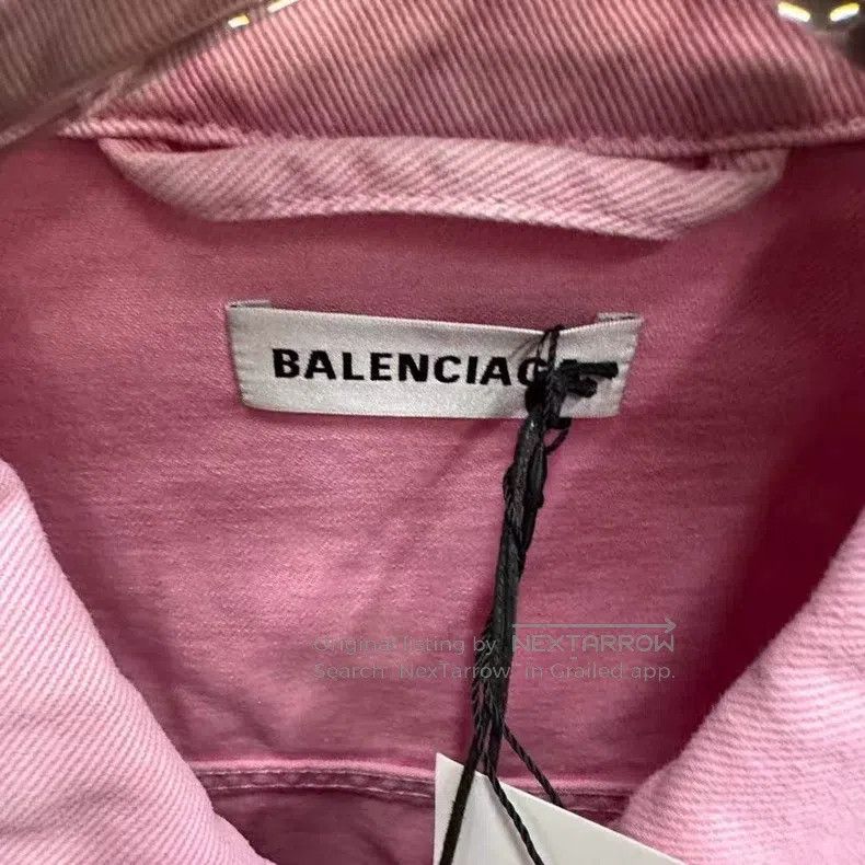 Balenciaga Balenciaga Pink chest logo denim jacket Size XXS / US 00 / IT 34 - 2 Thumbnail