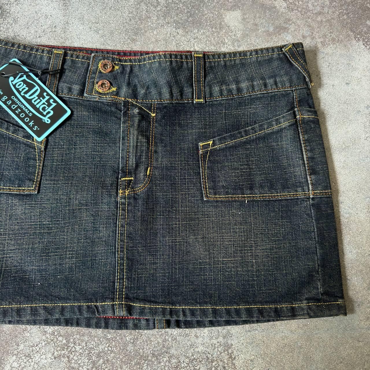 Von Dutch Y2K Von Dutch Multipocket Washed Denim Sexy Mini Skirt Size 28" / US 6 / IT 42 - 5 Thumbnail