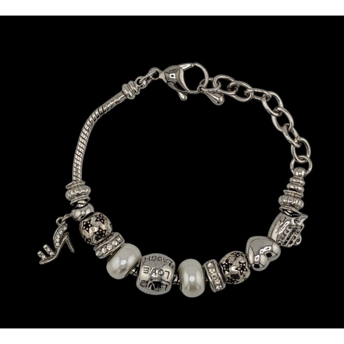Other Elegant Glam European Beaded Charm Bracelet Size ONE SIZE - 2 Thumbnail