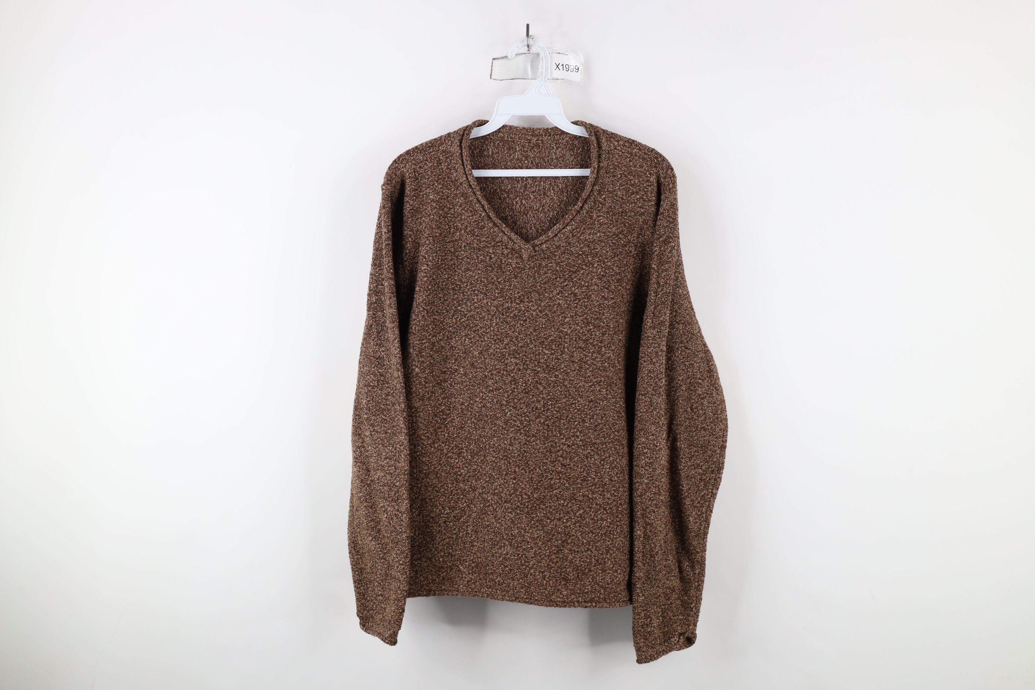 Vintage Vintage 90s Streetwear Marled Knit V-Neck Sweater Brown Size XL / US 12-14 / IT 48-50 - 1 Thumbnail