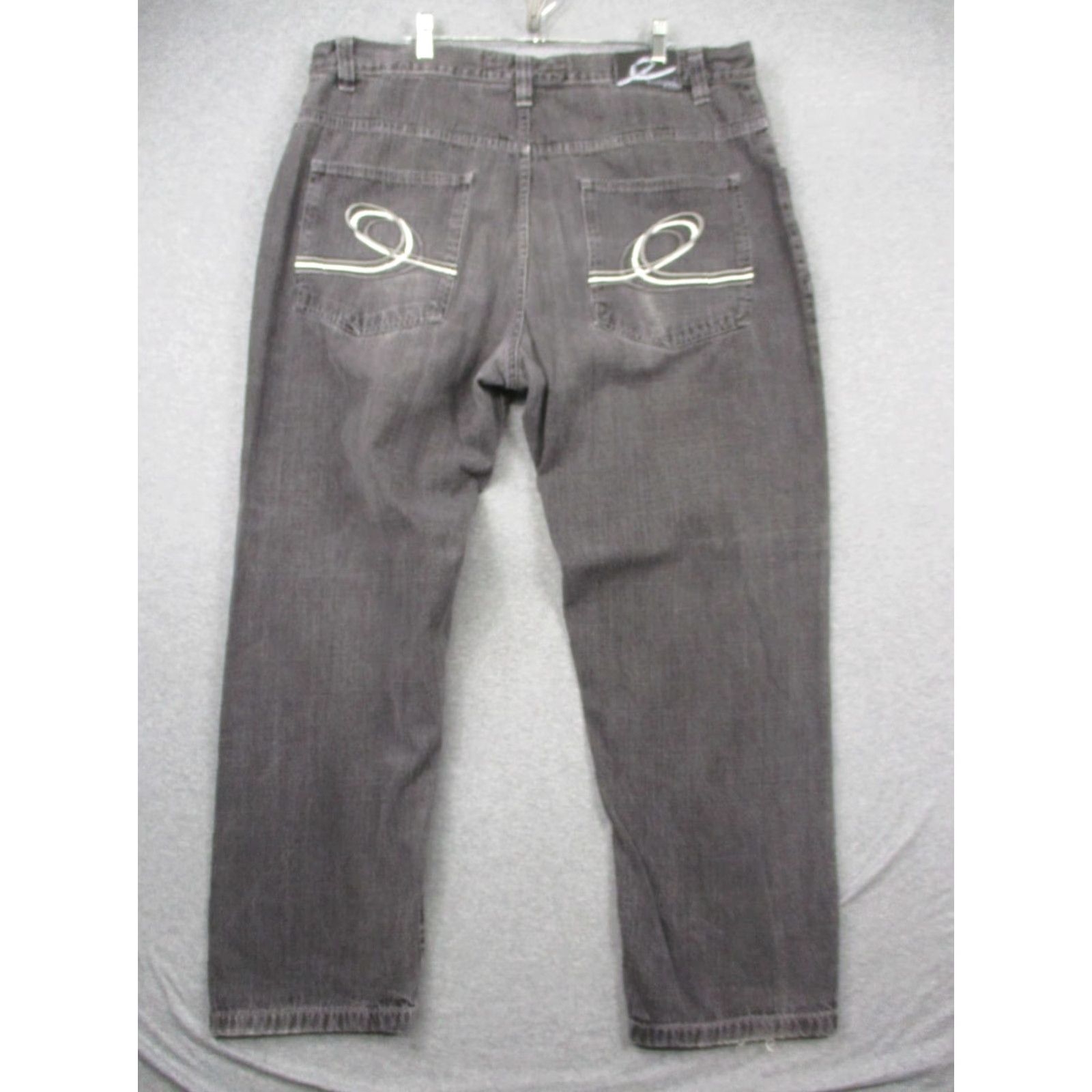 Vintage Evolution Jeans Men’s 42x32 Black Dark Wash Baggy Wide Leg Denim Relaxed 42 32 Inseam 42in Dark Wash Mens Jeans Size US 42 / EU 58 - 3 Thumbnail
