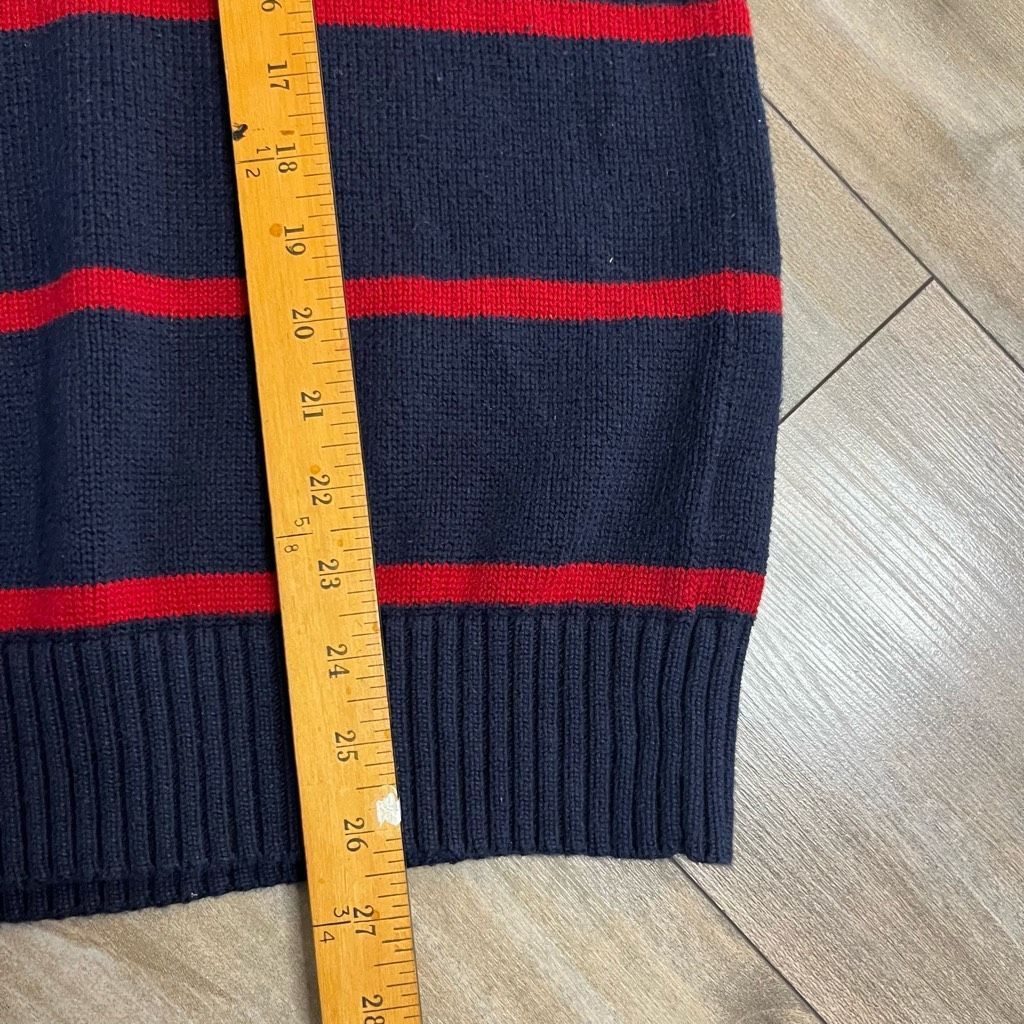 Polo Ralph Lauren Polo Ralph Lauren Navy Stripe Quarterzip Sweater Men Large Size US L / EU 52-54 / 3 - 5 Thumbnail