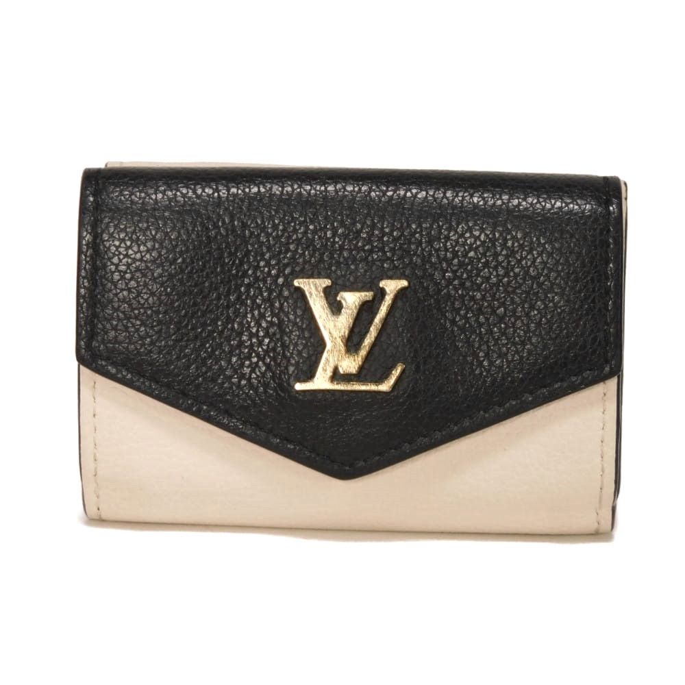 Louis Vuitton Louis Vuitton Portefeuille Lock Mini Grained Calf Leather Trifold Wallet Leather Short Wallet M80984 DUTY FREE for USA