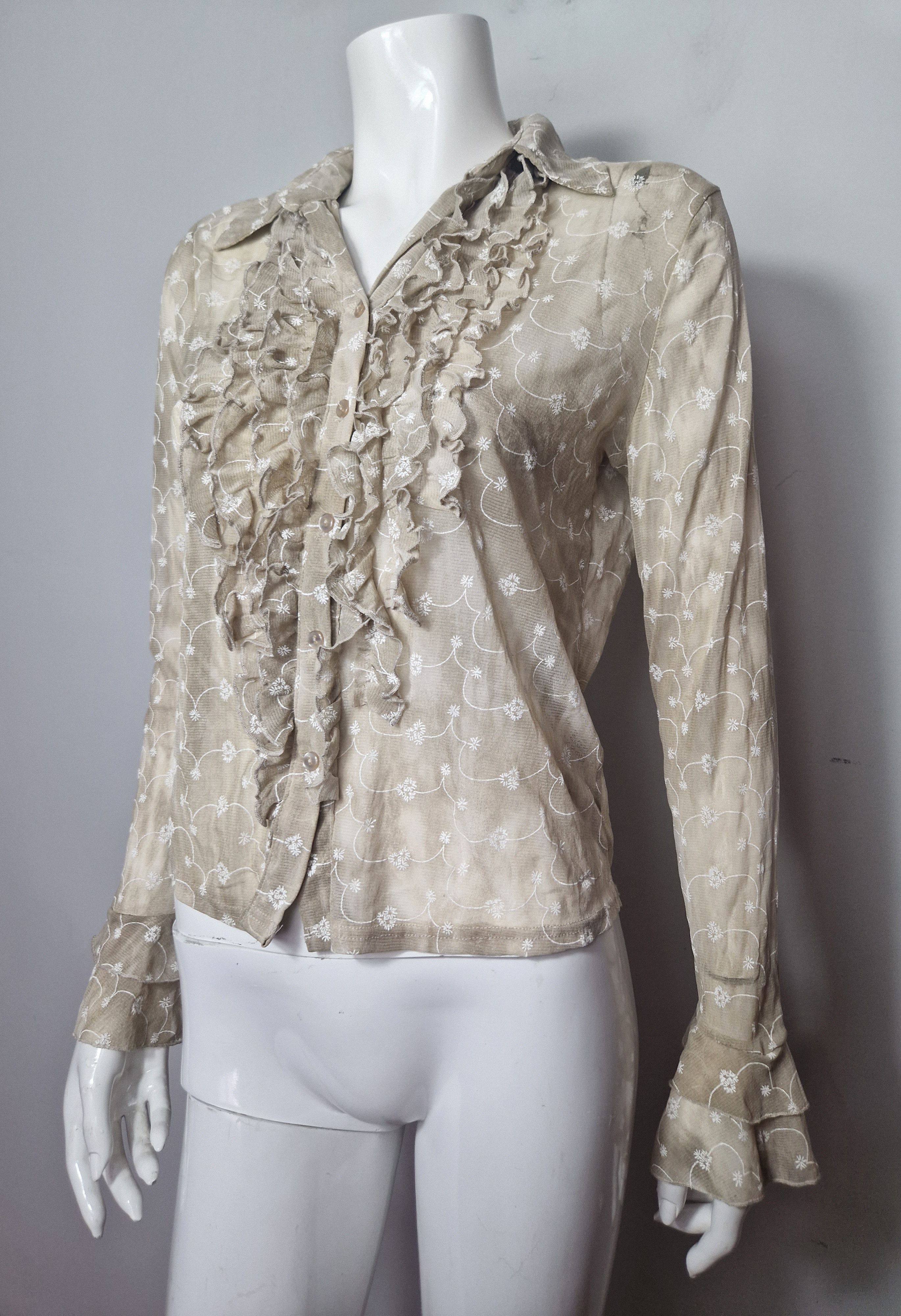 Japanese Brand × Vintage vintage flare transparent blouse Size L / US 10 / IT 46 - 3 Thumbnail