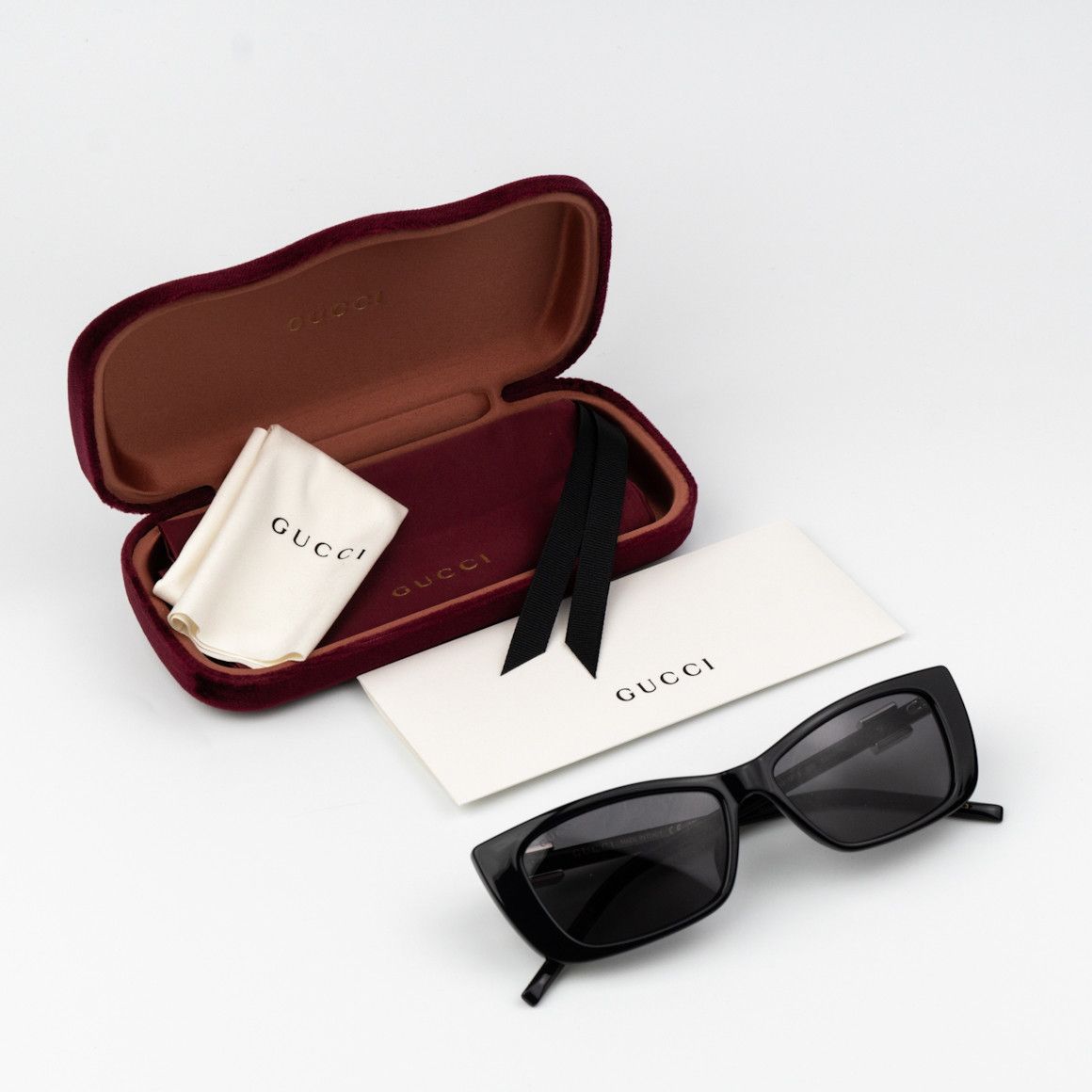 Gucci NEW Gucci GG1681S 008 Black Grey Cat Eye Women Sunglasses Size ONE SIZE - 9 Thumbnail
