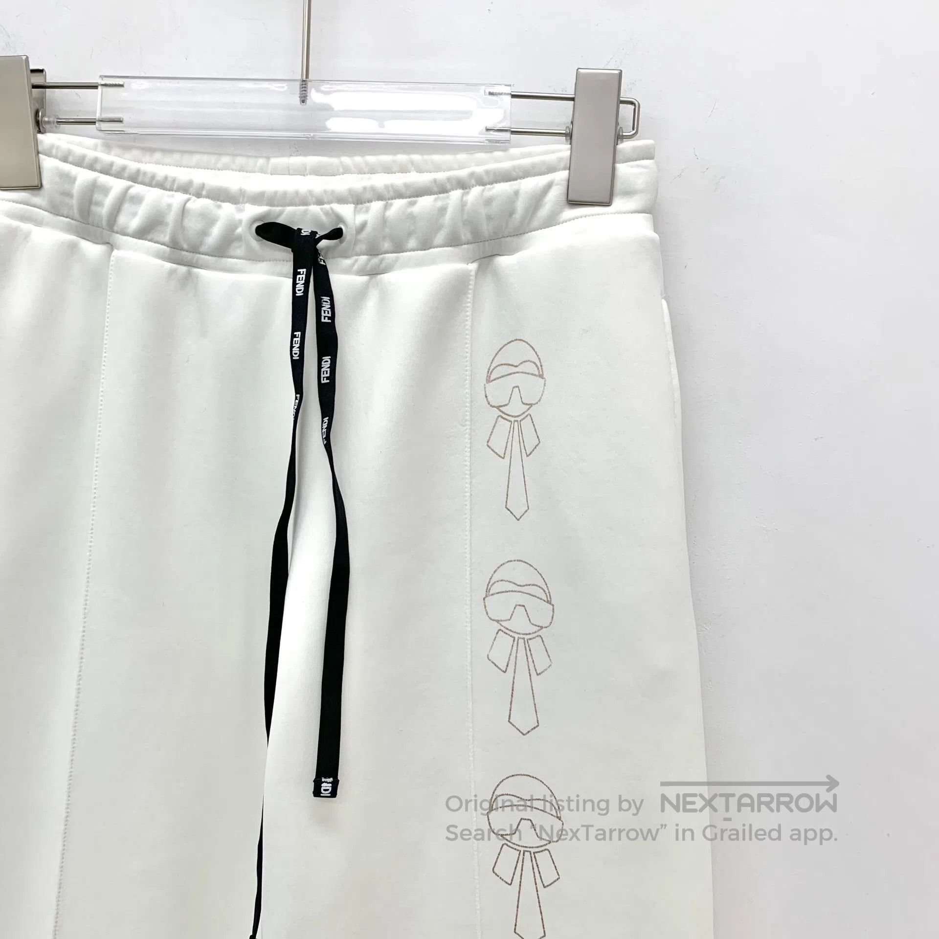 Fendi FENDI White La Vie En Rose Pattern Printed Drawstring Casu Size US 38 / EU 54 - 3 Thumbnail