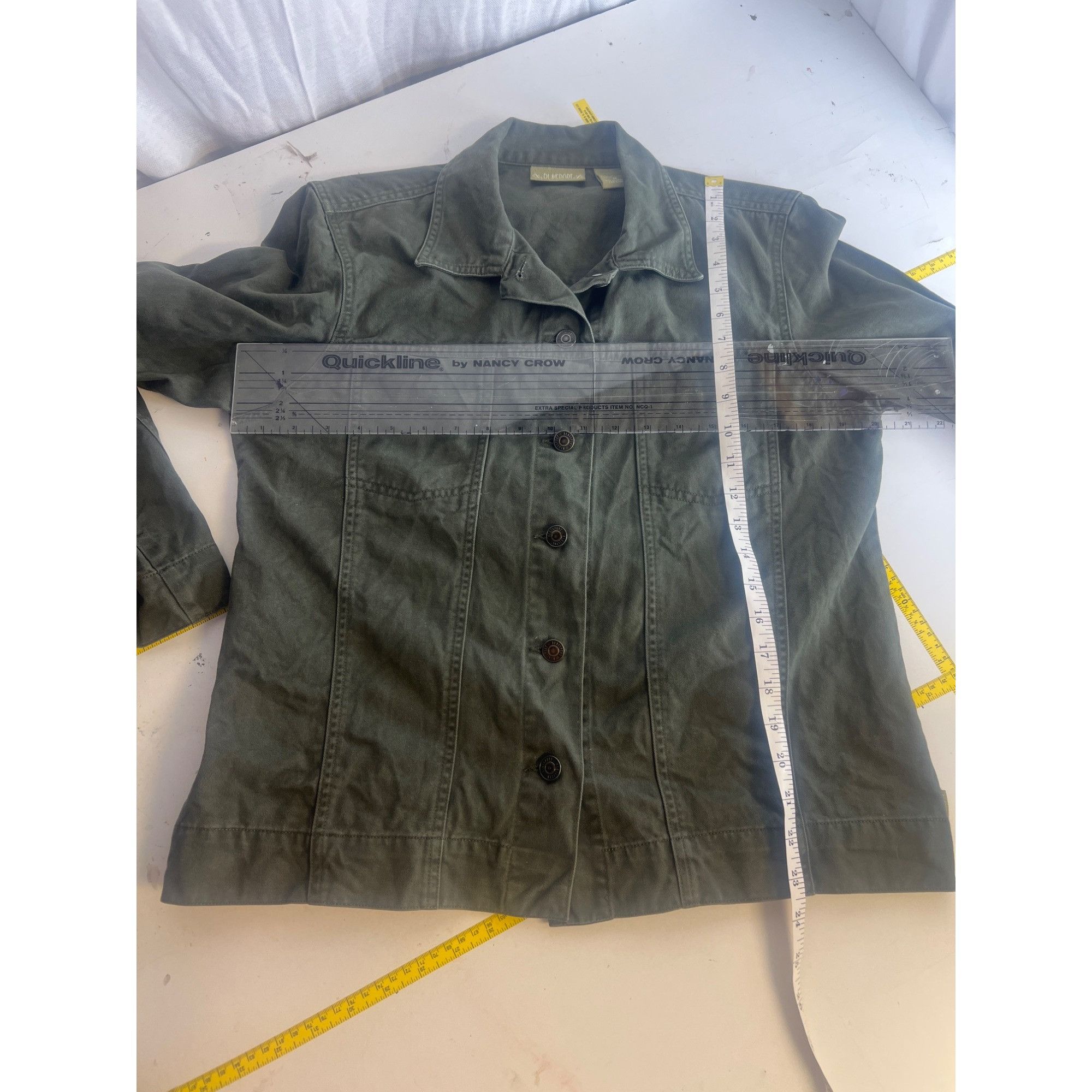 Other Vintage Blasport Olive Green Denim Jacket Womens Medium 100% Size M / US 6-8 / IT 42-44 - 4 Thumbnail