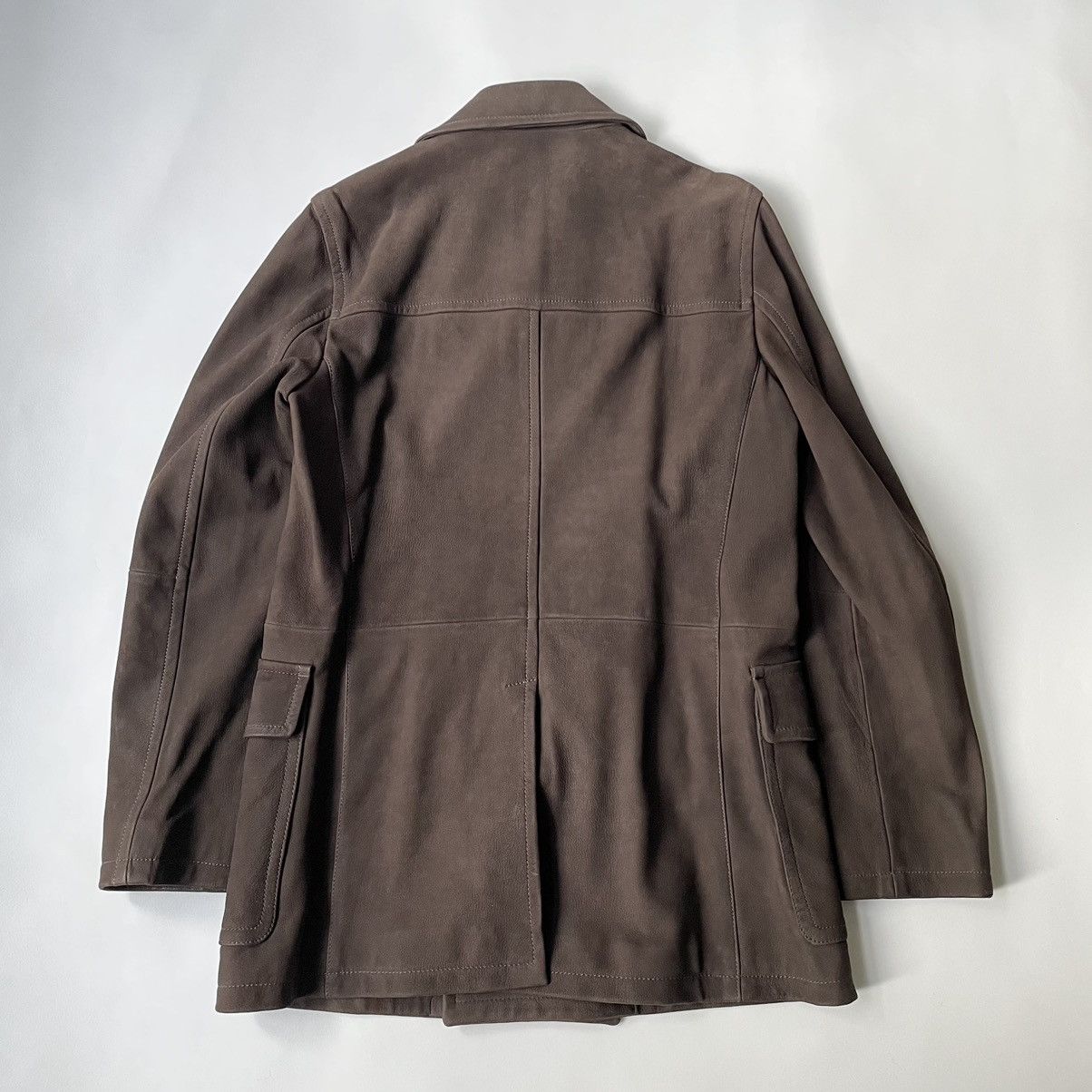Prada Early 2000s Leather Mac / Pea Coat Size US M / EU 48-50 / 2 - 13 Thumbnail