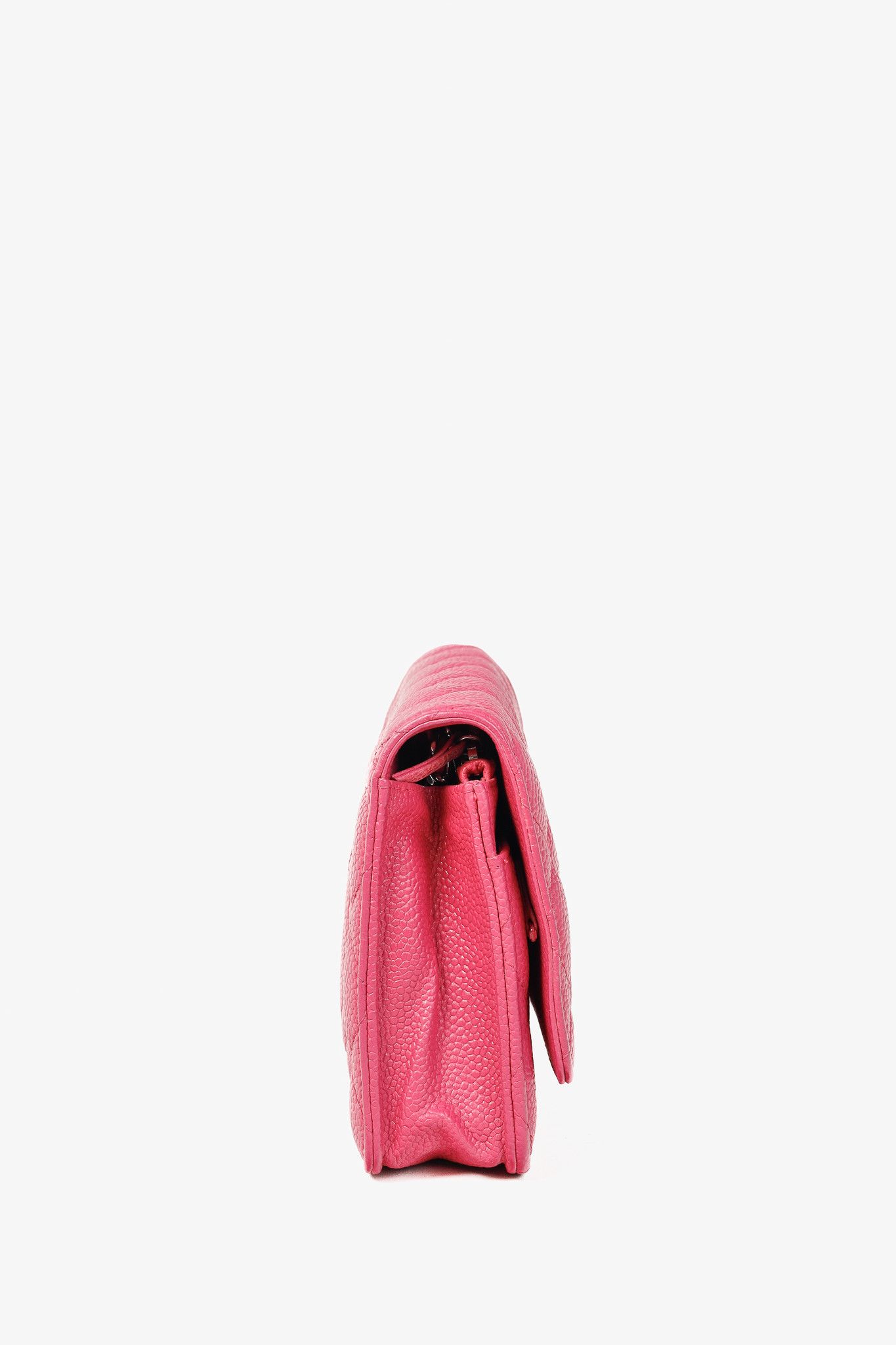 Chanel Chanel Silver Strap Pink Magenta Caviar Wallet-on-Chain Size ONE SIZE - 3 Thumbnail