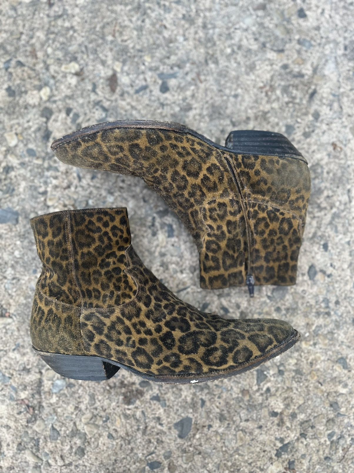 Saint Laurent Paris SS15 Leopard Santiag Boots
