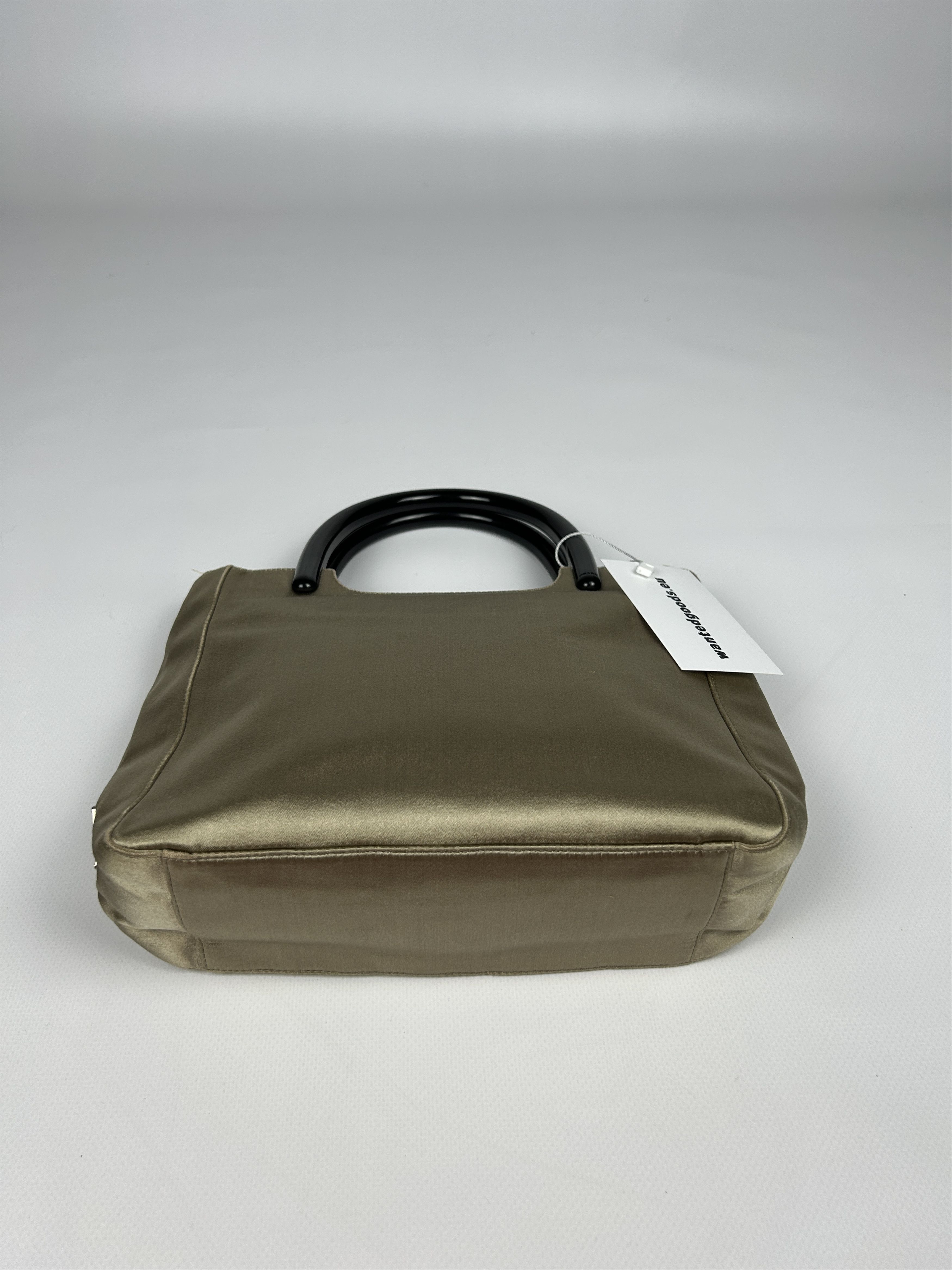 Prada Prada triangle logo velvet plastic handle mini tote bag Size ONE SIZE - 7 Thumbnail