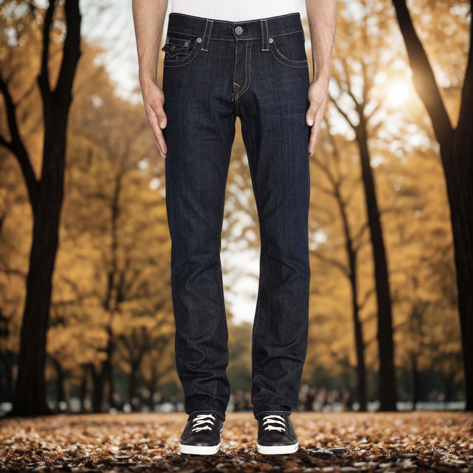 True Religion True Religion Ricky Straight Jeans Wanted Man Dark 42x34 Size US 42 / EU 58 - 16 Thumbnail