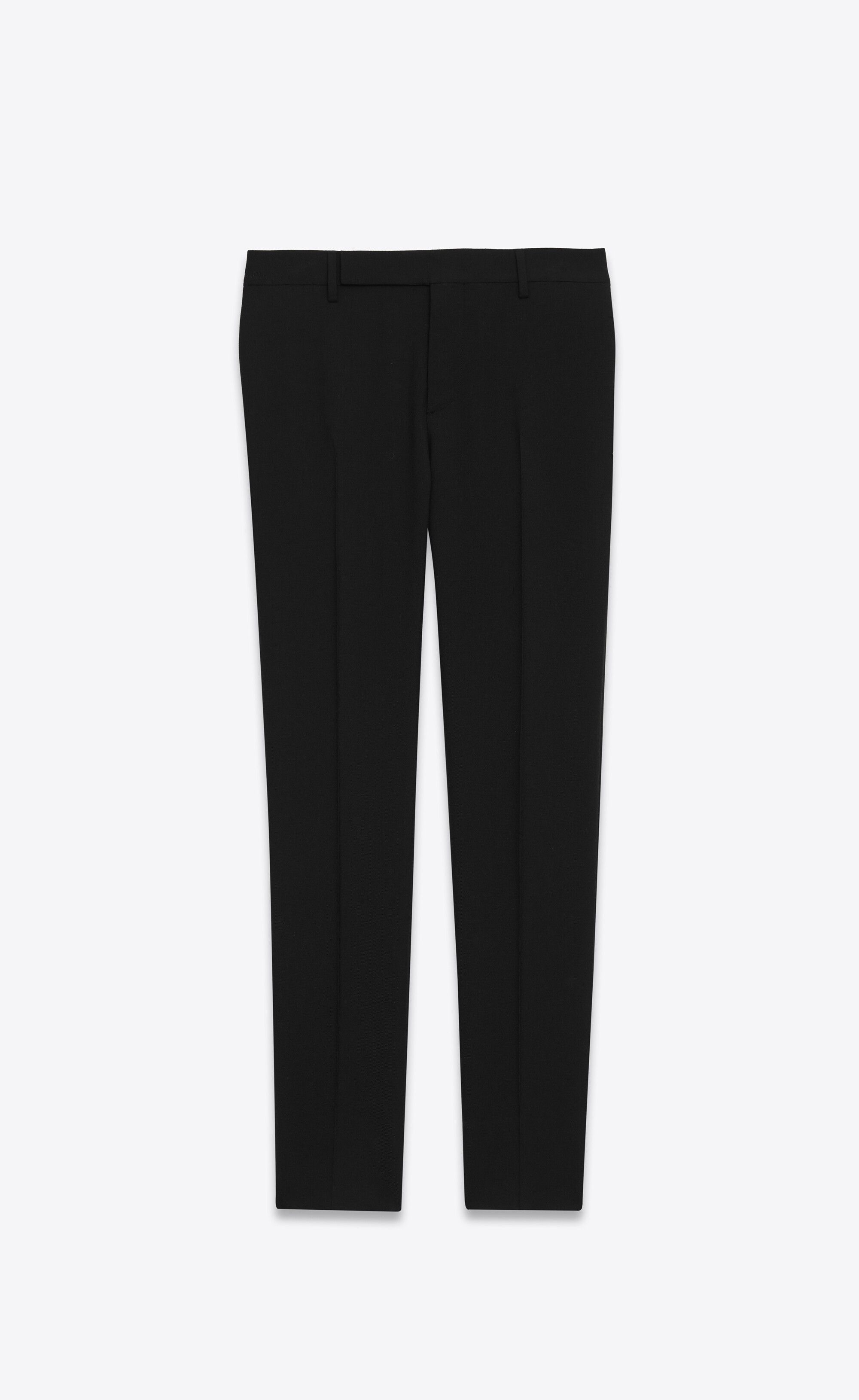 Saint Laurent Paris o1s1wg111224 Tailored Pants in Gabardine in Black Size US 34 / EU 50 - 1 Thumbnail