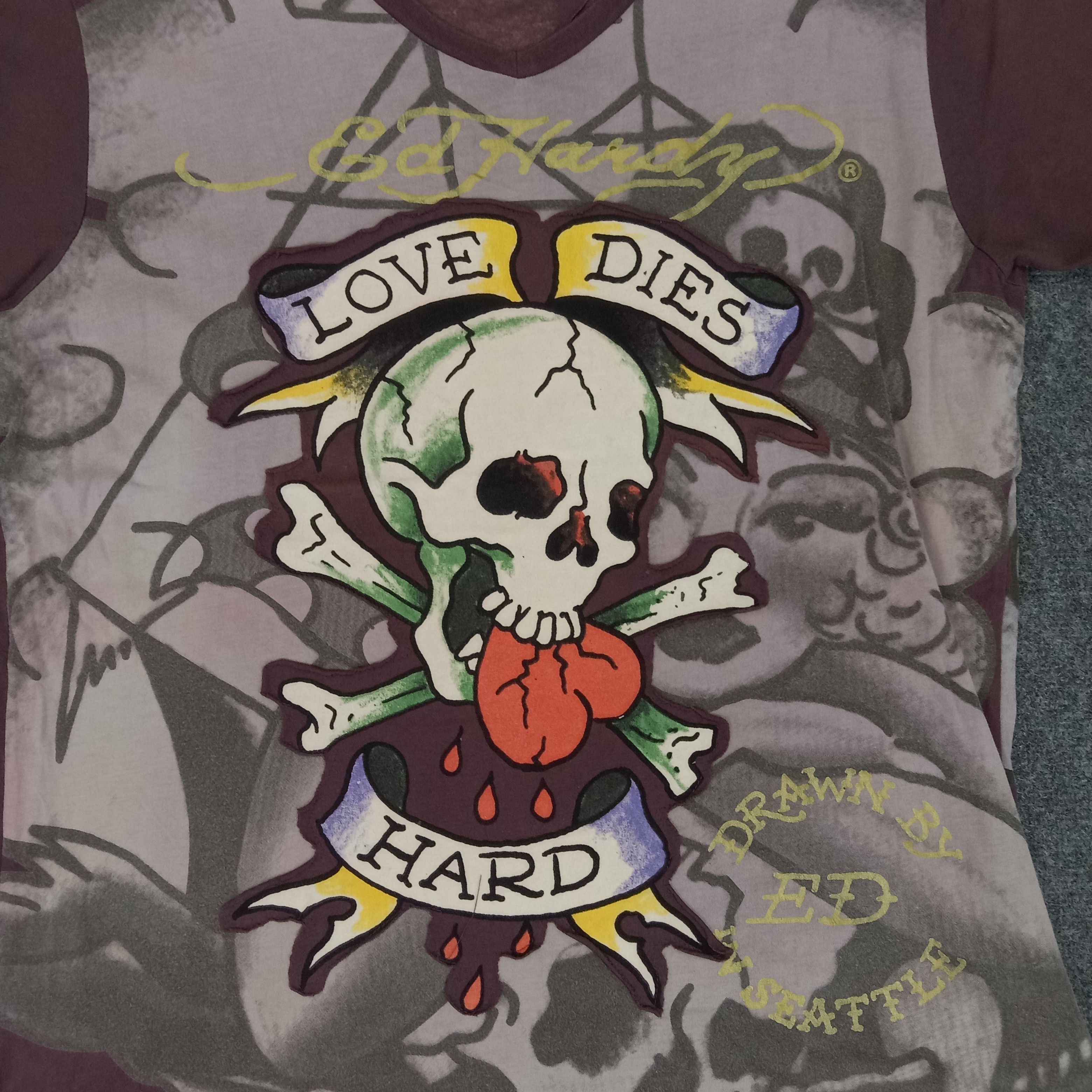 Christian Audigier × Ed Hardy × Vintage Ed Hardy by Christian Audiger Skull Art Tshirt Size US L / EU 52-54 / 3 - 2 Thumbnail