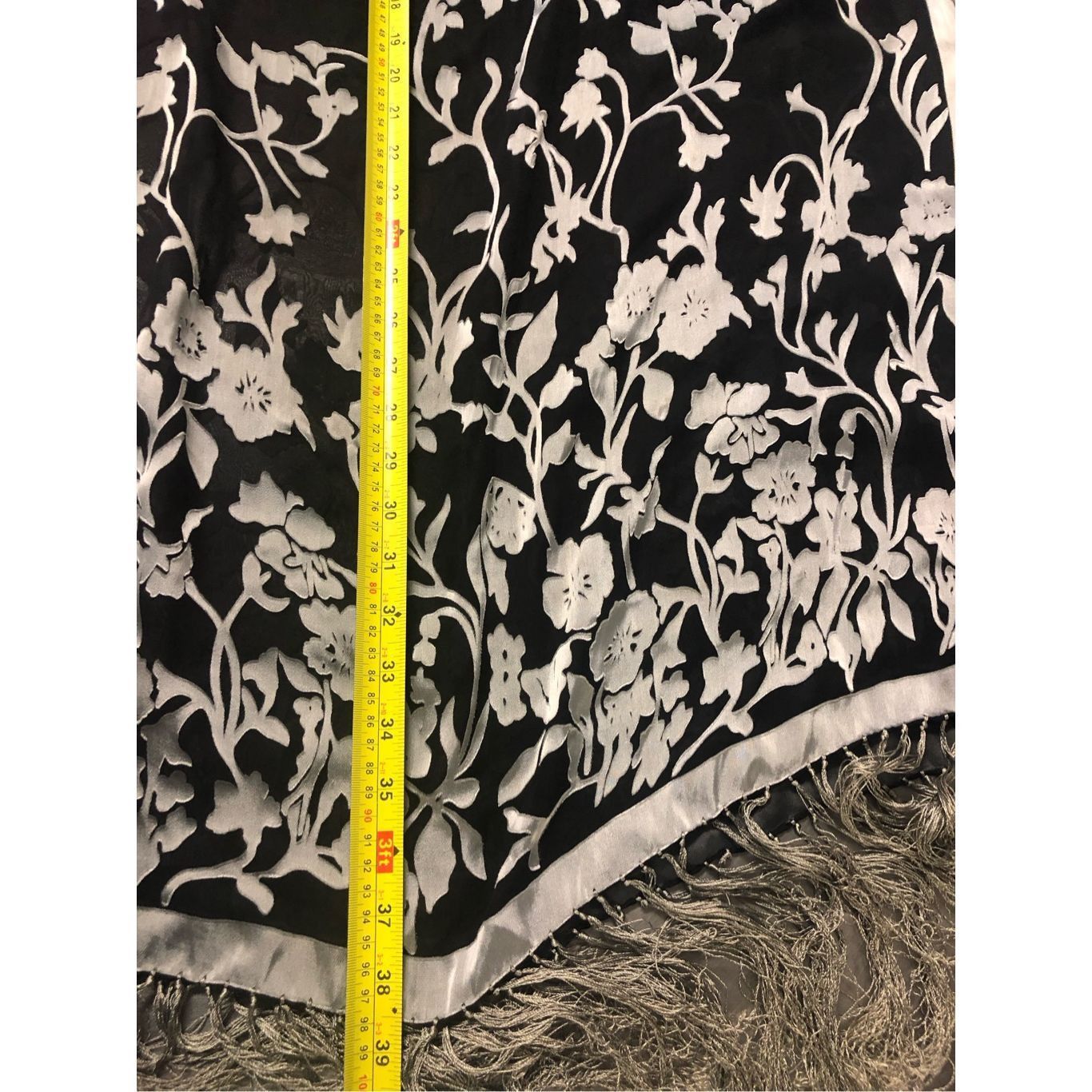 Other Silk-Route Women’s Black and Silver Floral and Vine Large Sc Size ONE SIZE - 4 Thumbnail