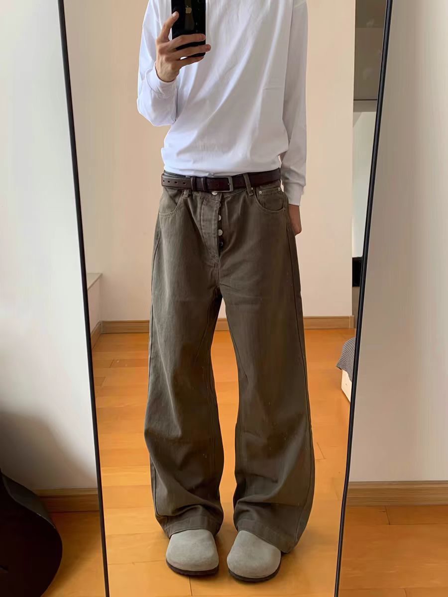 Vintage Street Coffee Casual Jeans