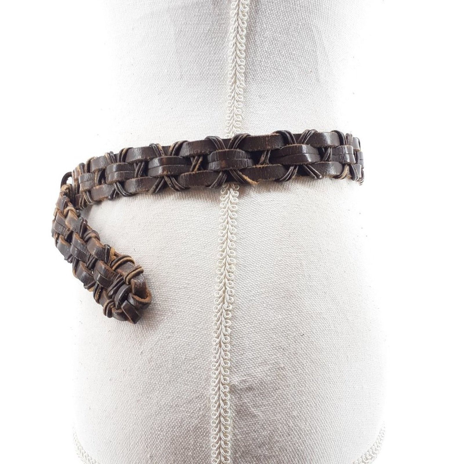Other Women's Braided Genuine Leather Classic Casual Belt M/L Size ONE SIZE - 13 Thumbnail