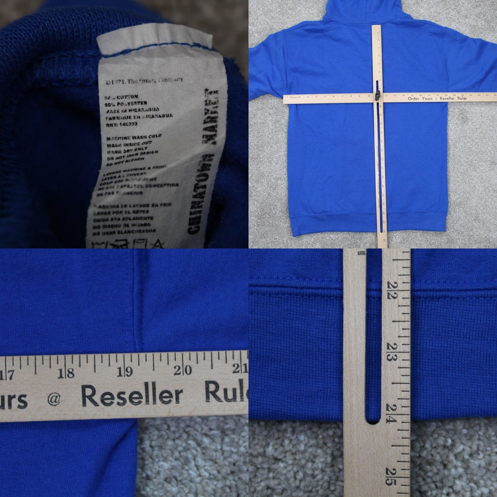 Vintage Chinatown Market Hoodie Men S Blue Back 2 Back Championship Pullover L/S Graphic Print Hooded Logo Sweatshirt Size US S / EU 44-46 / 1 - 8 Thumbnail