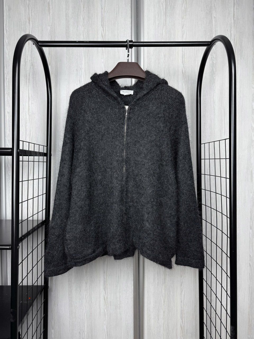 Transit Transit Par-Such Dark Grey Mohair blend full zip hoodie 2 Size M / US 6-8 / IT 42-44 - 1 Thumbnail