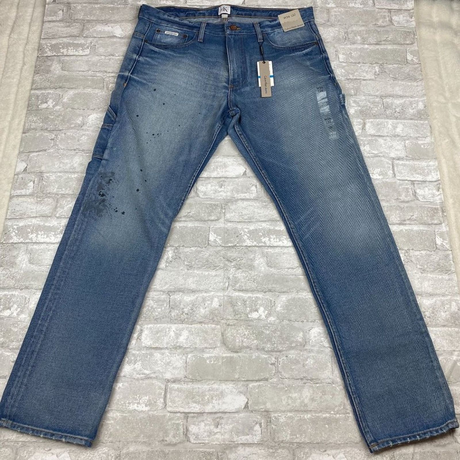Calvin Klein Calvin Klein Slim Leg Garage Paint Jeans Men's 36x32 NWT Size US 36 / EU 52 - 1 Thumbnail