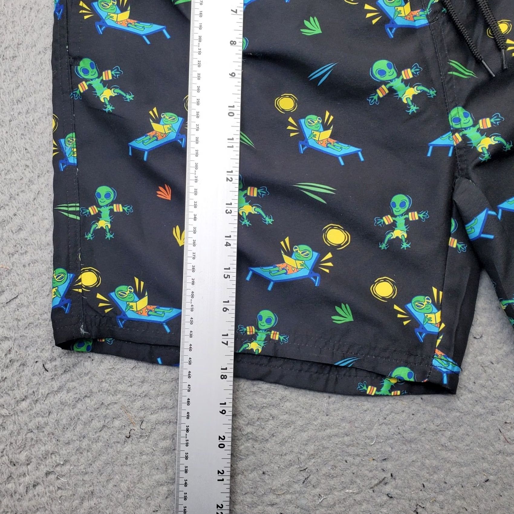 Burnside Burnside Mens Swim Trunk Shorts XXL Multicolor Alien Print Stretch Drawstring Trunks Size US 39 - 3 Thumbnail