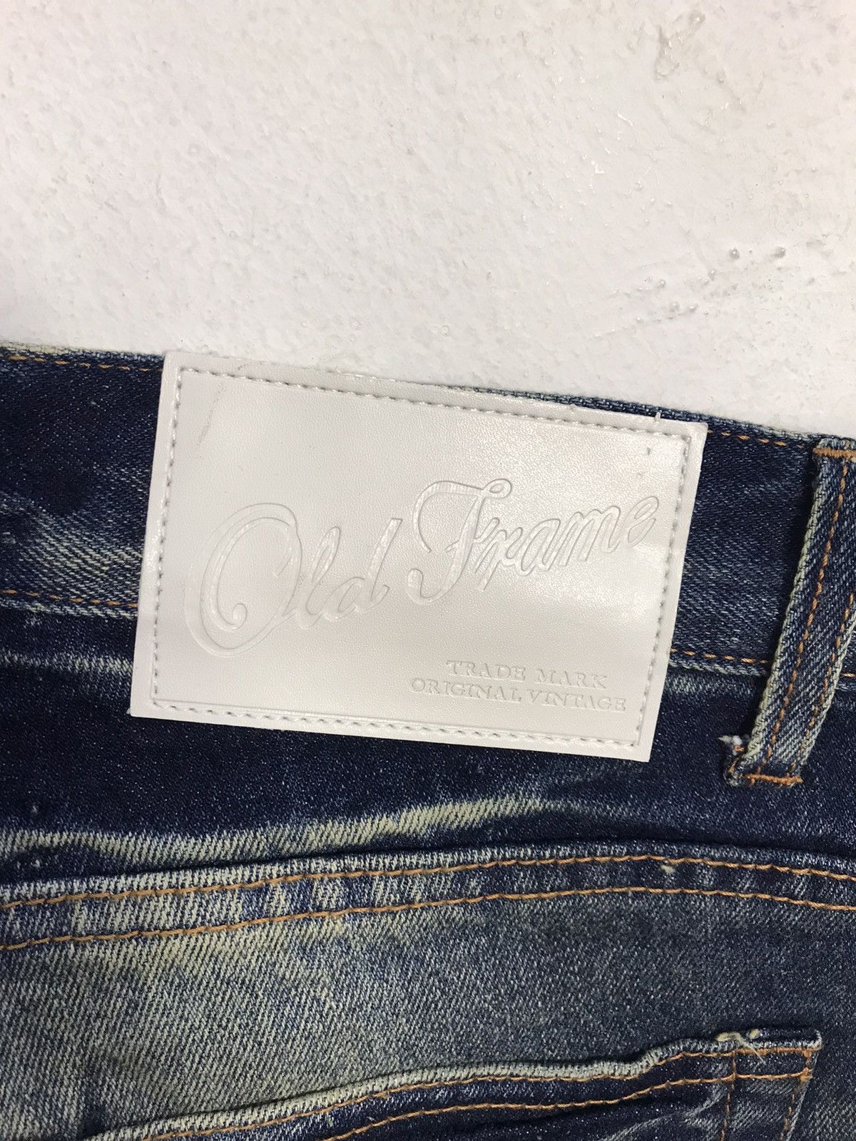 Japanese Brand Old Frame Whisker Design Indigo Denim Jeans Fits Size 32 Size US 32 / EU 48 - 7 Thumbnail