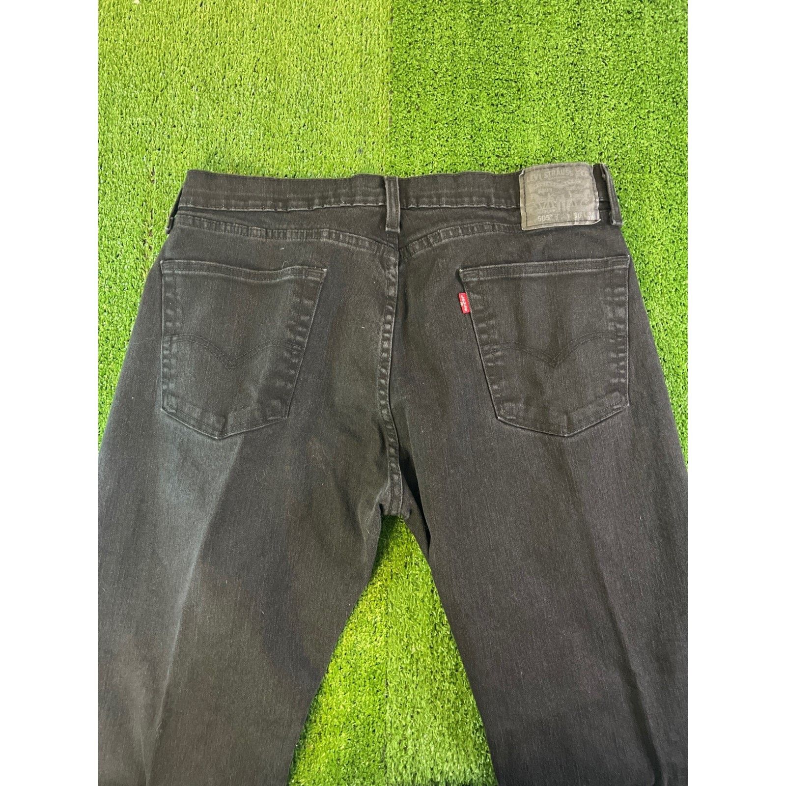 Levi's Levis 505 Regular Fit Straight Leg Black Jeans Mens 36x30 Size US 36 / EU 52 - 7 Thumbnail