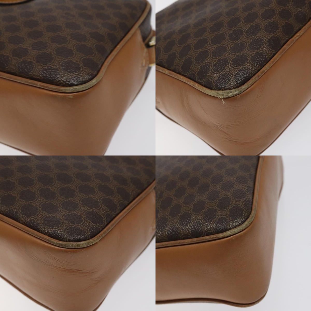 Celine CELINE Macadam Canvas Shoulder Bag Pvc Leather Brown Gold Size ONE SIZE - 10 Thumbnail