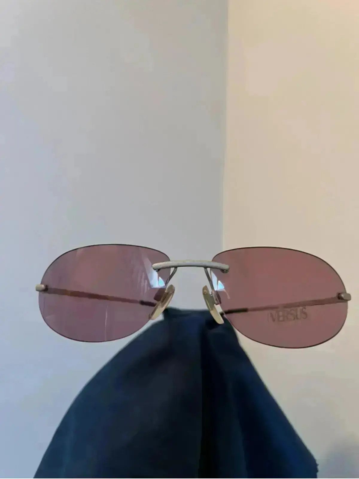 Versace × Versus Versace × Vintage VERSUS VERSACE Sunglasses Rimless Wrap Shield Ski Mask 90s Size ONE SIZE - 1 Thumbnail