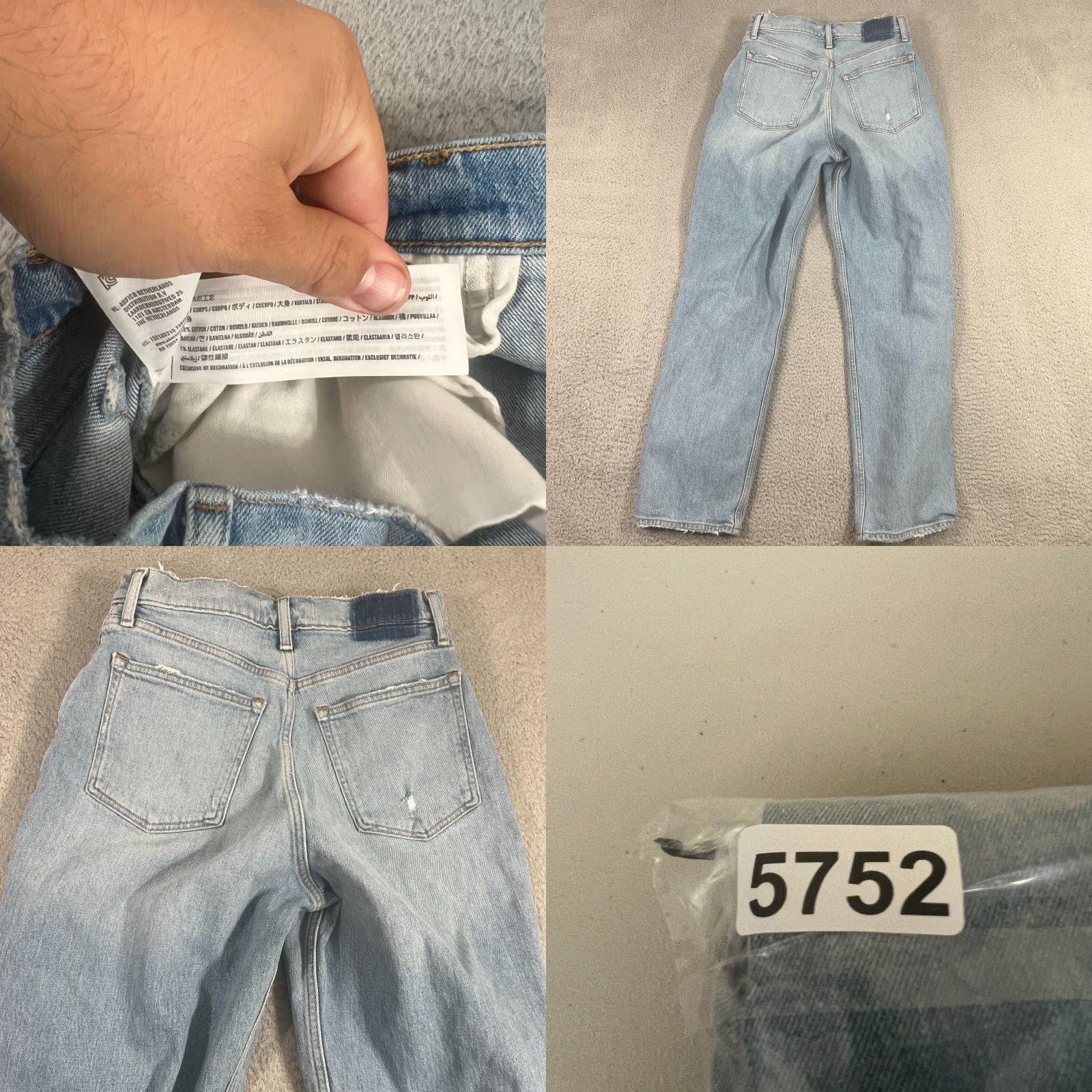 Abercrombie & Fitch Abercrombie & Fitch Women's 90s Straight Jeans Size 30 Light Wash Blue Distressed High Rise Size ONE SIZE - 8 Thumbnail