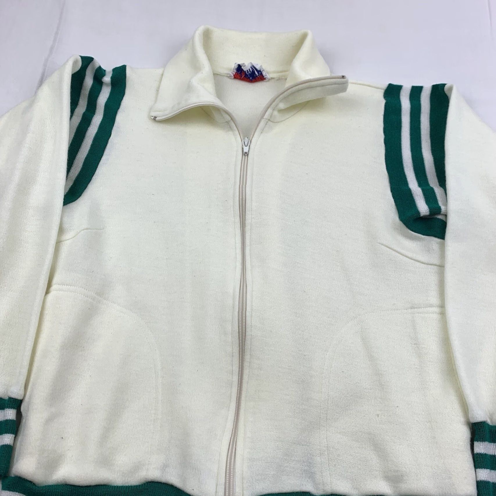 Vintage VINTAGE Hy Sport Sweatshirt Women Full Zip Shirt M White 1970s 1980s School USA Mens Womens Girls Boys Size M / US 6-8 / IT 42-44 - 2 Thumbnail