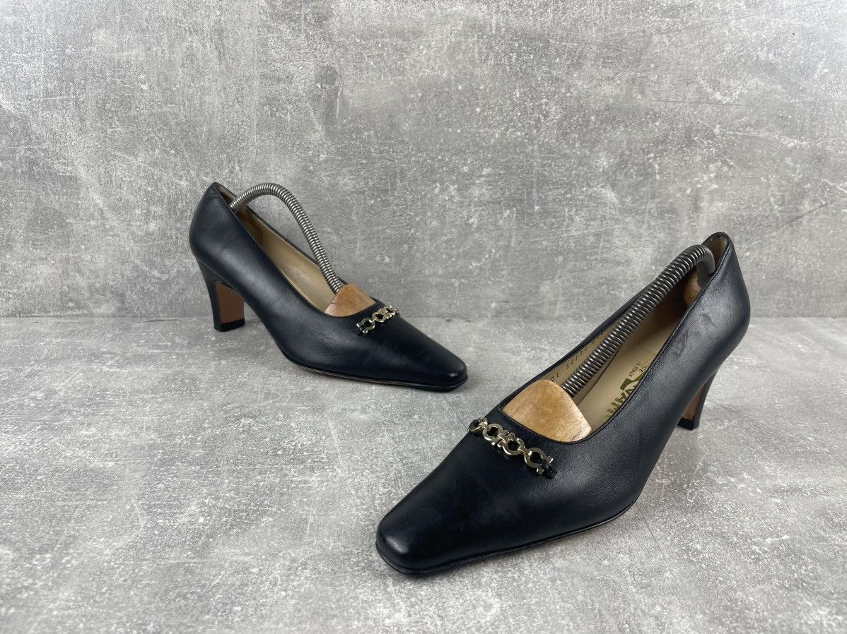 Salvatore Ferragamo × Vintage Salvatore Ferragamo Dress / Couture Leather Shoes Size US 8.5 / IT 38.5 - 4 Thumbnail