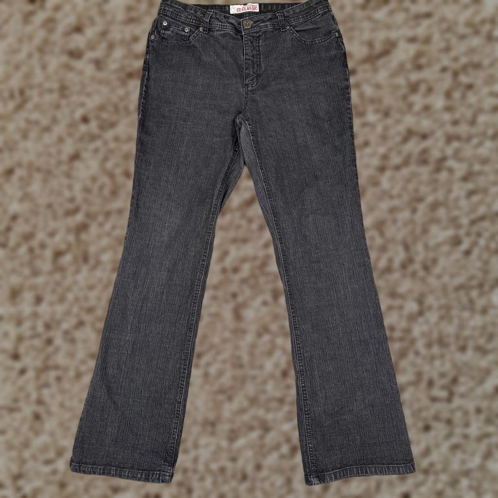 Vintage Riders by Lee Jeans Womens Bootcut 12 Black Stretch Midrise Denim Pants Size 34" / US 12 / IT 48 - 1 Thumbnail