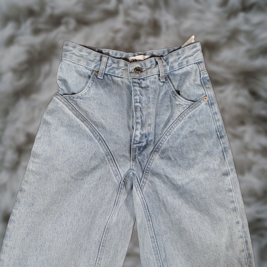 Zara WOMAN SS23 TRF WIDE-LEG HIGH-WAIST RHINESTONE JEANS