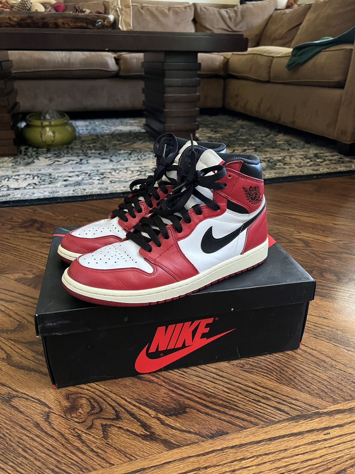 image of Jordan Nike Jordan 1 Chicago (2015) Shoes in White, Men's (Size 10)