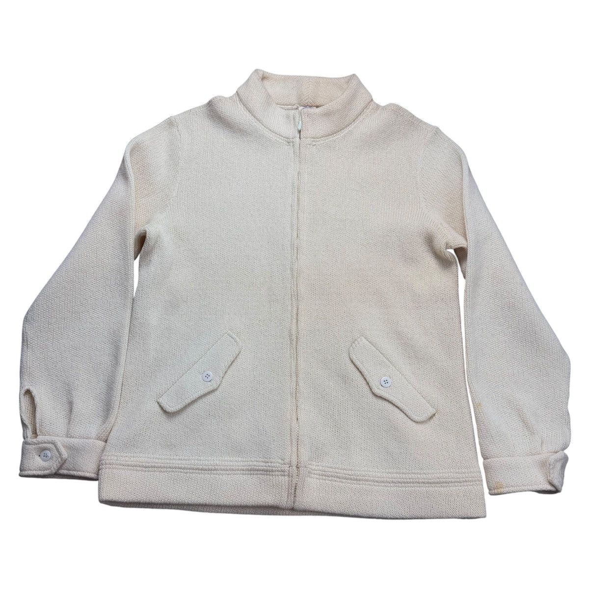 Colmar Vintage 70s Colmar Italy Full-Zip Knit Cardigan Jacket Cream Size US S / EU 44-46 / 1 - 1 Thumbnail