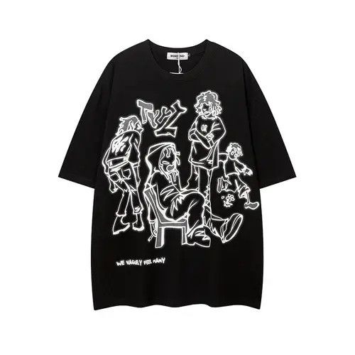 Other Streetwear Funny Anime Cartoon Graphic Oversized T-Shirt y2k Size US L / EU 52-54 / 3 - 1 Thumbnail