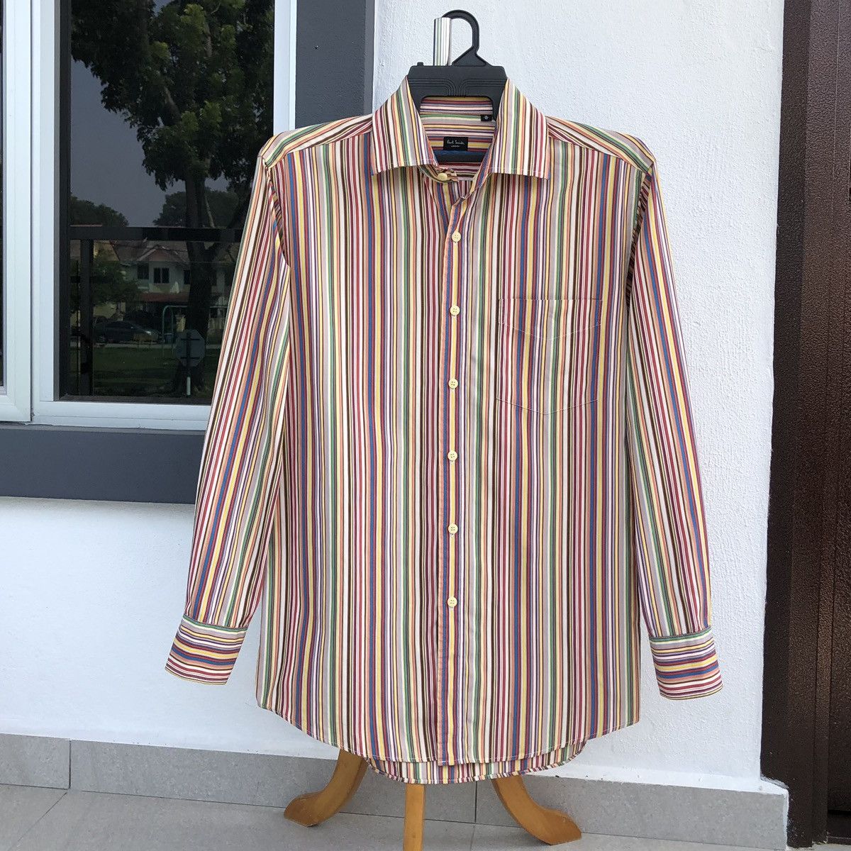 Paul Smith Paul Smith Mens Multicolor Signature Stripe Long Sleeve Size US L / EU 52-54 / 3 - 4 Thumbnail