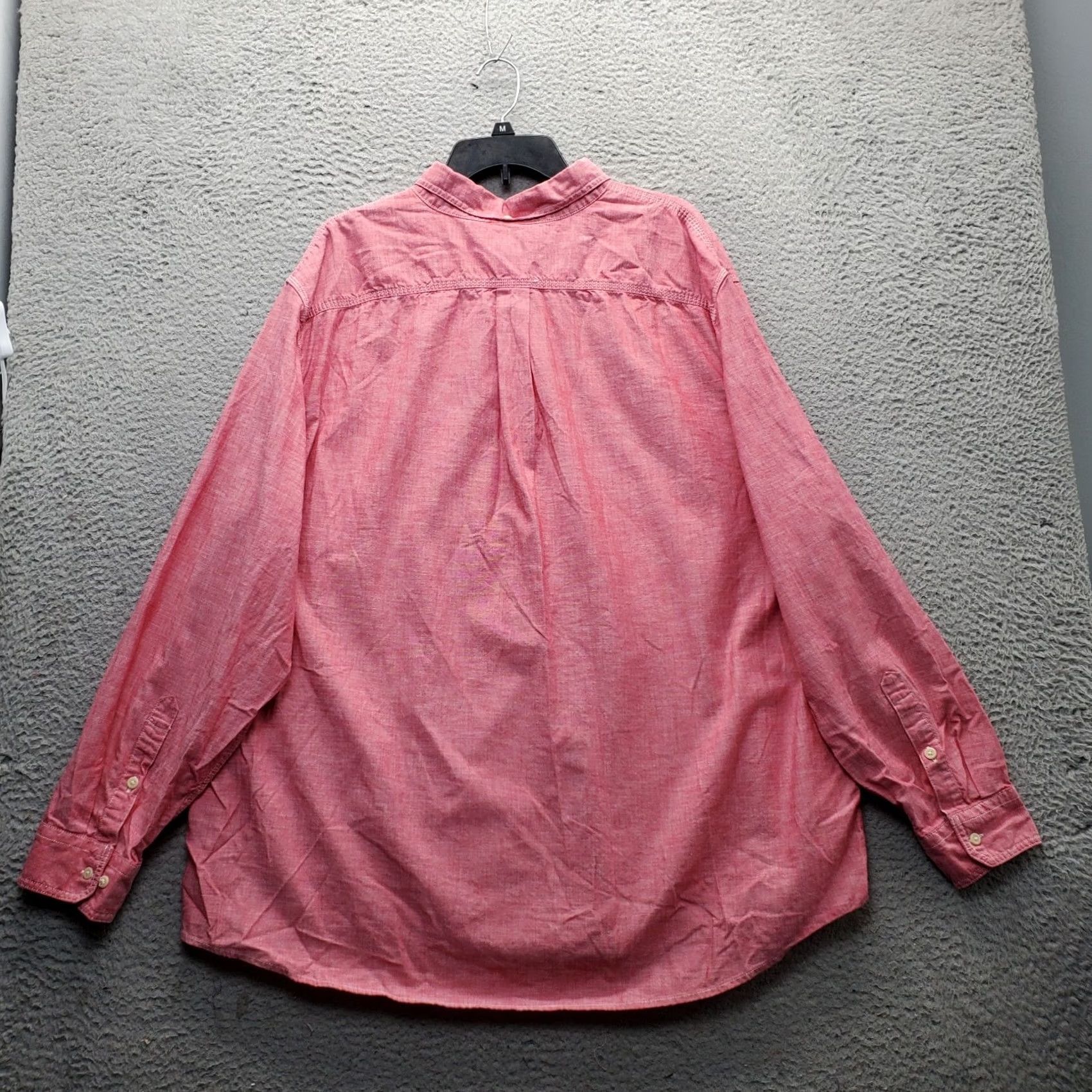 Lands' End Lands' End Mens XXL Dress Shirt Pink Regular Formal Oxford Collar Button Down Shirt Size 48R - 2 Thumbnail