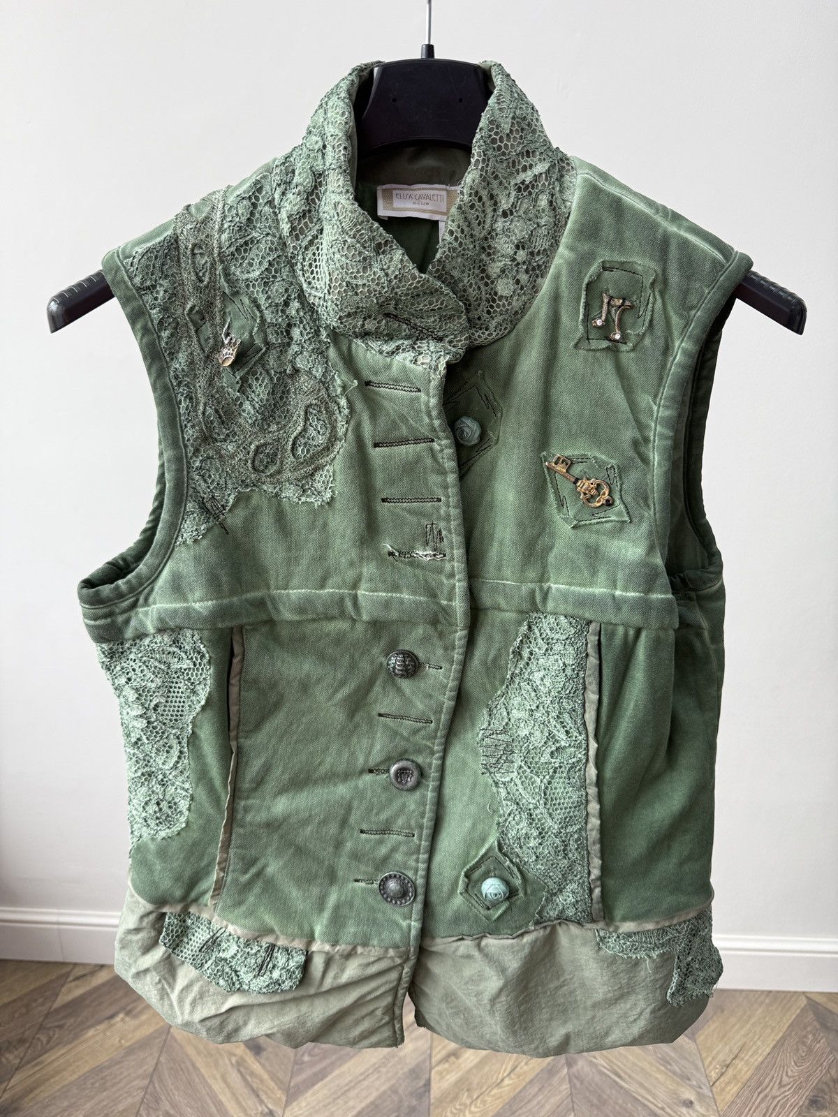 Elisa Cavaletti Vintage Elisa Cavaletti Club Women’s Green Patchwork Vest Size L / US 10 / IT 46 - 4 Thumbnail