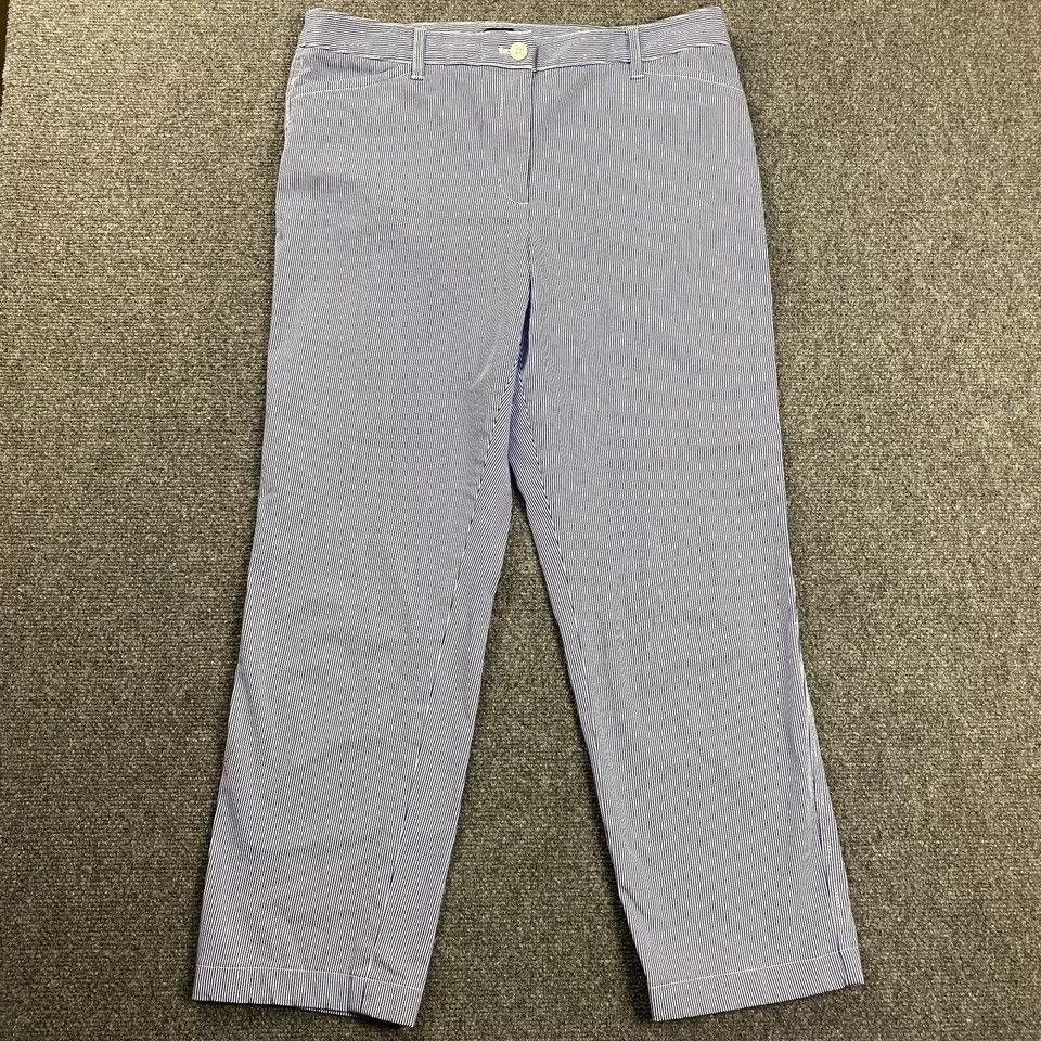 Talbots Talbots Pants Womens 12 Blue Striped Stretch Cotton Chino Size 34" / US 12 / IT 48 - 1 Thumbnail