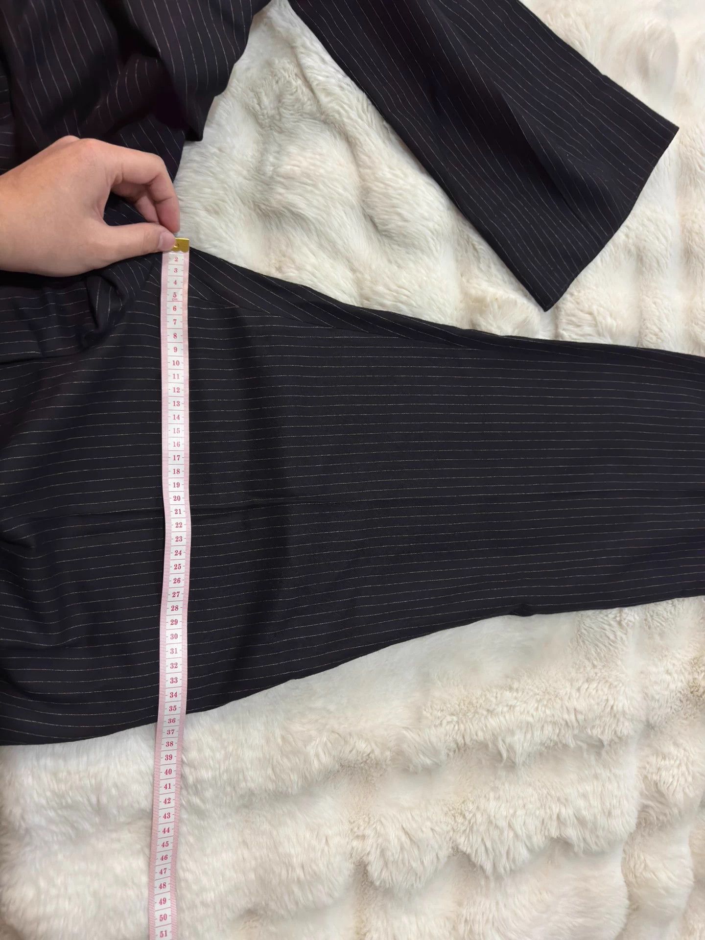 Saint Laurent Paris YSL 24 HighWaist Straight DoublePleat Black Stripe 50 Size US 34 / EU 50 - 8 Thumbnail