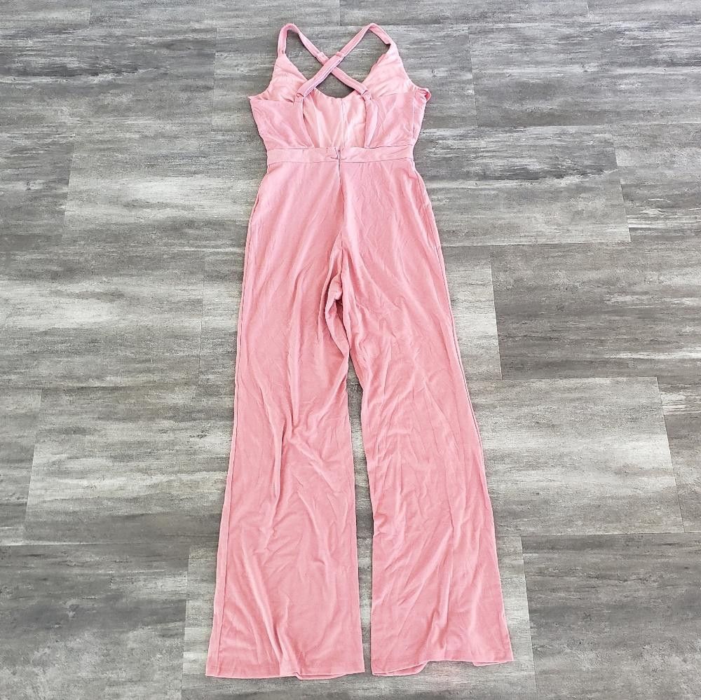 Other Dust Pink Ruffle Detailed Hype Jumpsuit Size 32" / US 10 / IT 46 - 3 Thumbnail