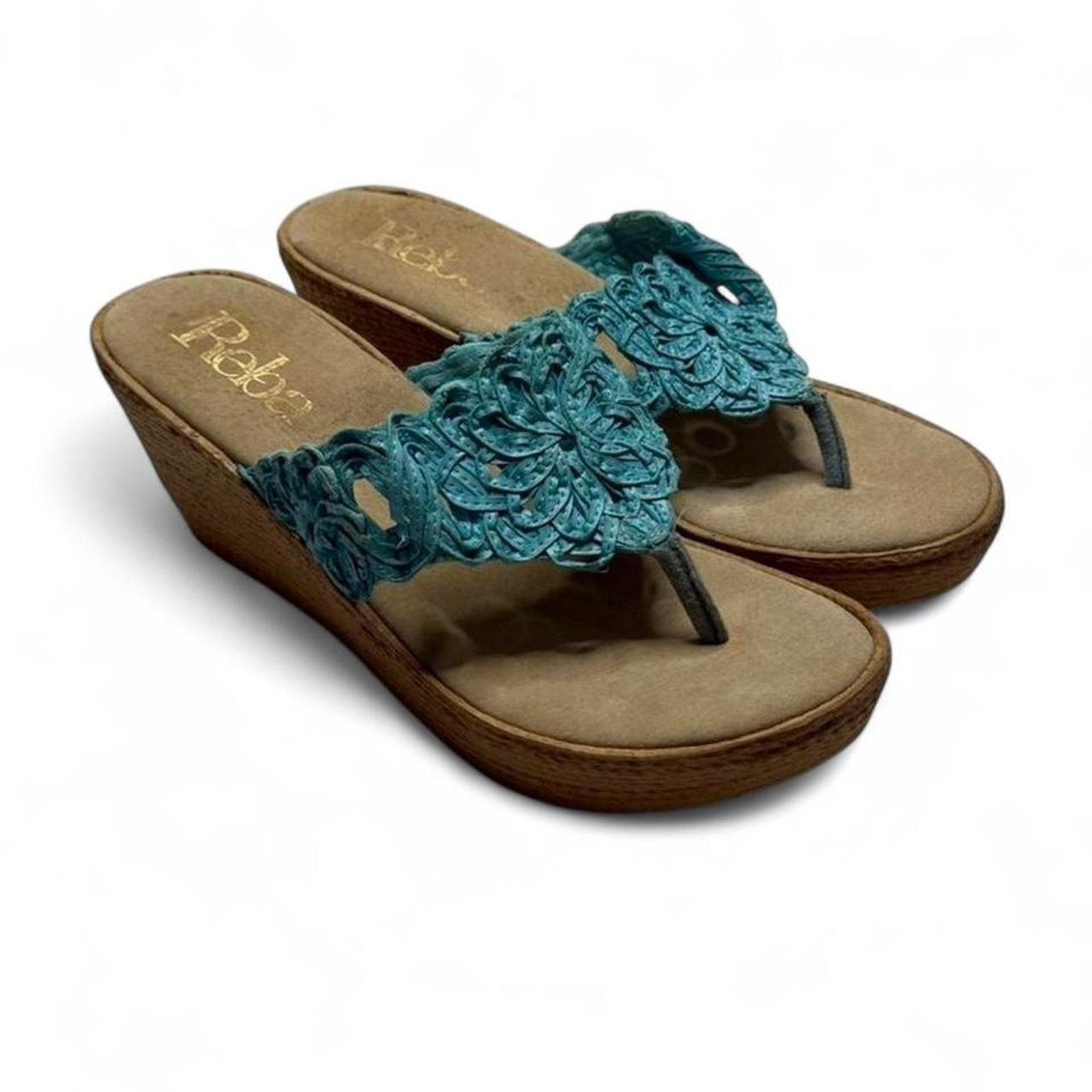Other Reba Tropical Y2K Boho Summer 3” Wedge Sandals Size 8 1/2 Size US 8.5 / IT 38.5 - 1 Thumbnail