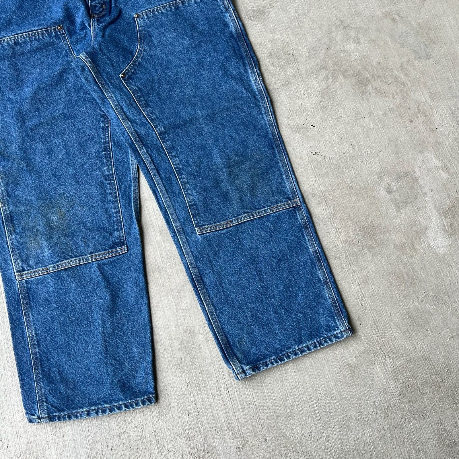 Carhartt × Vintage Carhartt denim blue jean double knee work carpenter pants Size US 35 - 10 Thumbnail